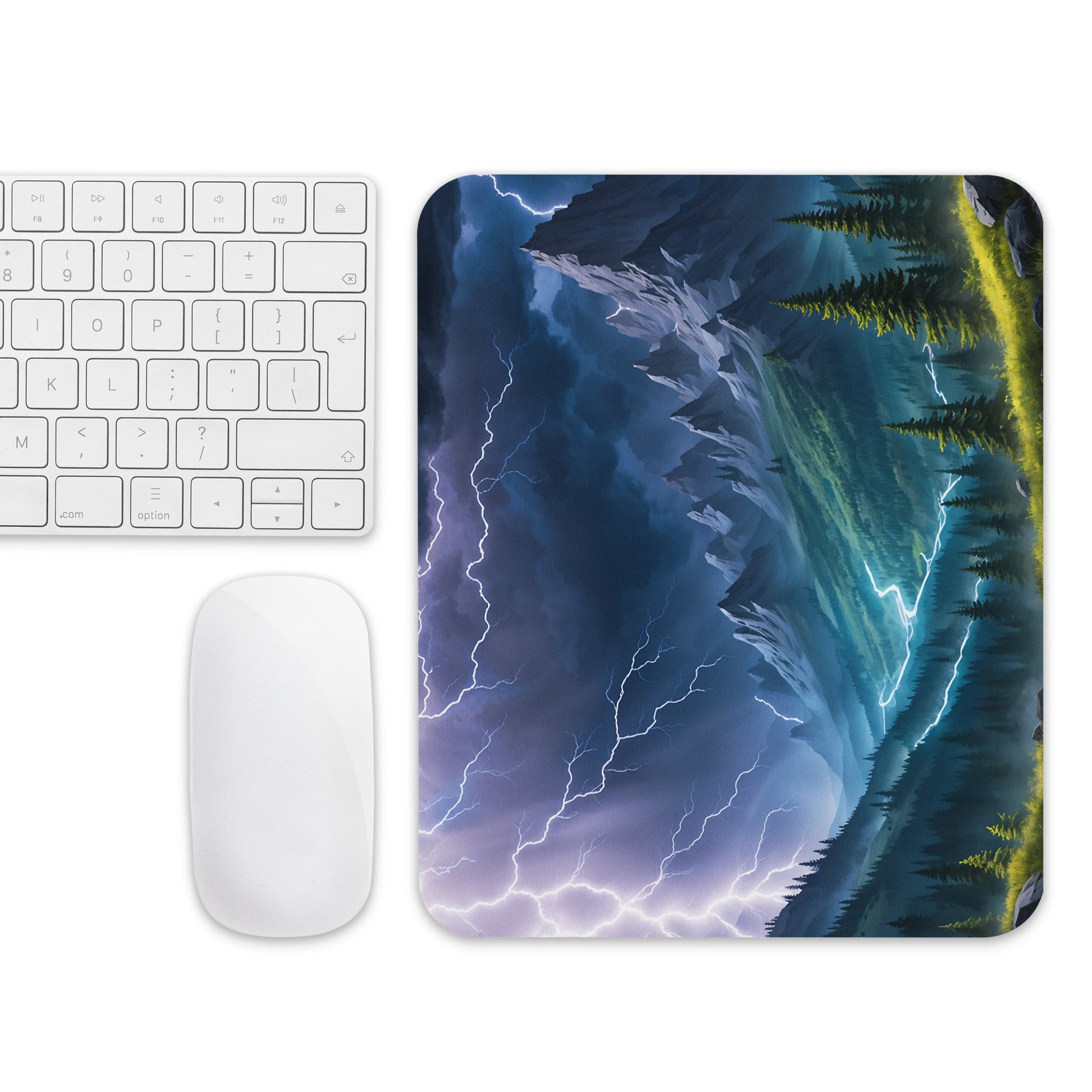 Lightning Over The Mountains Mouse Pad - Mouse Pads - Discovery Co.