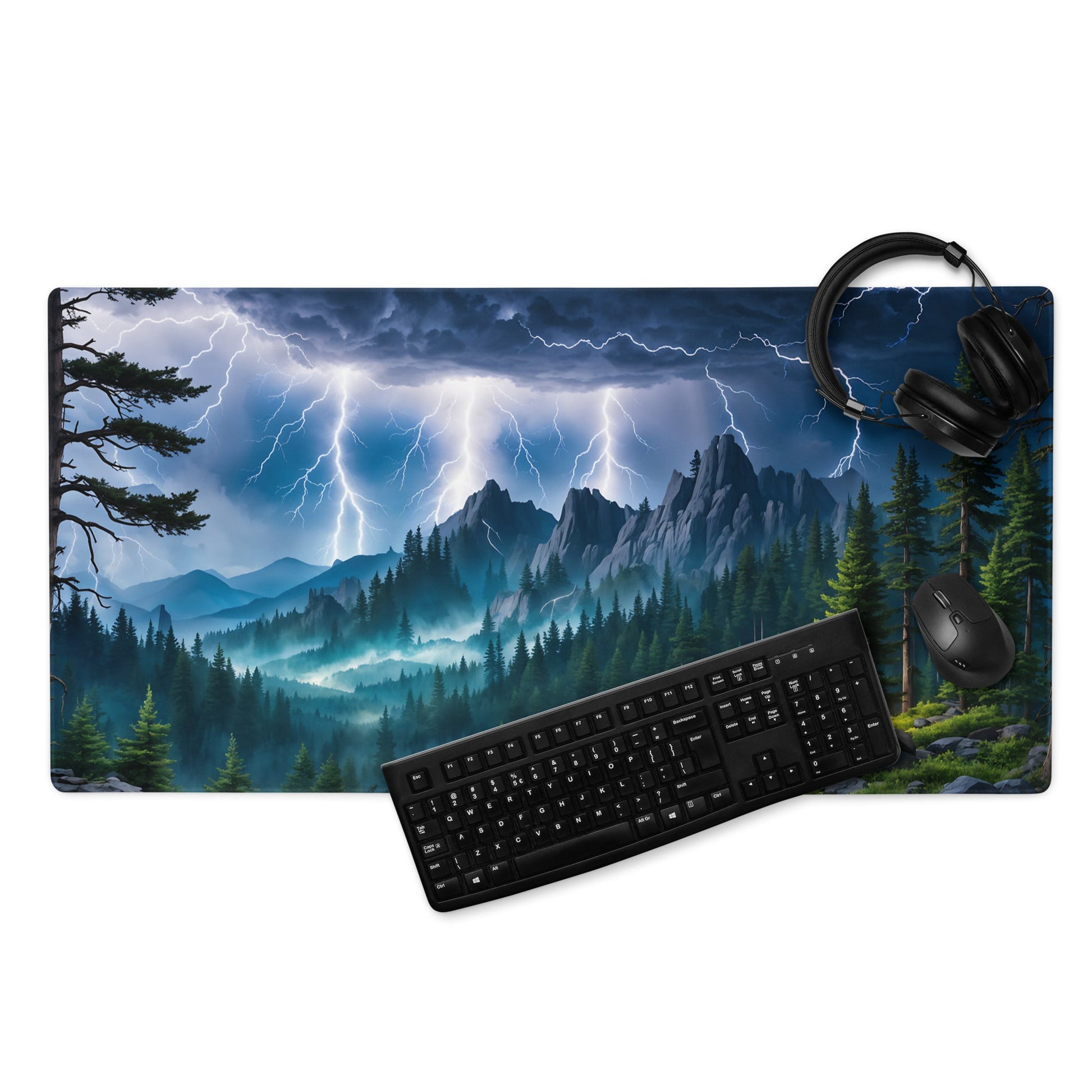 Lightning Over The Mountains V Gaming Mouse Pad - Mouse Pads - Discovery Co.