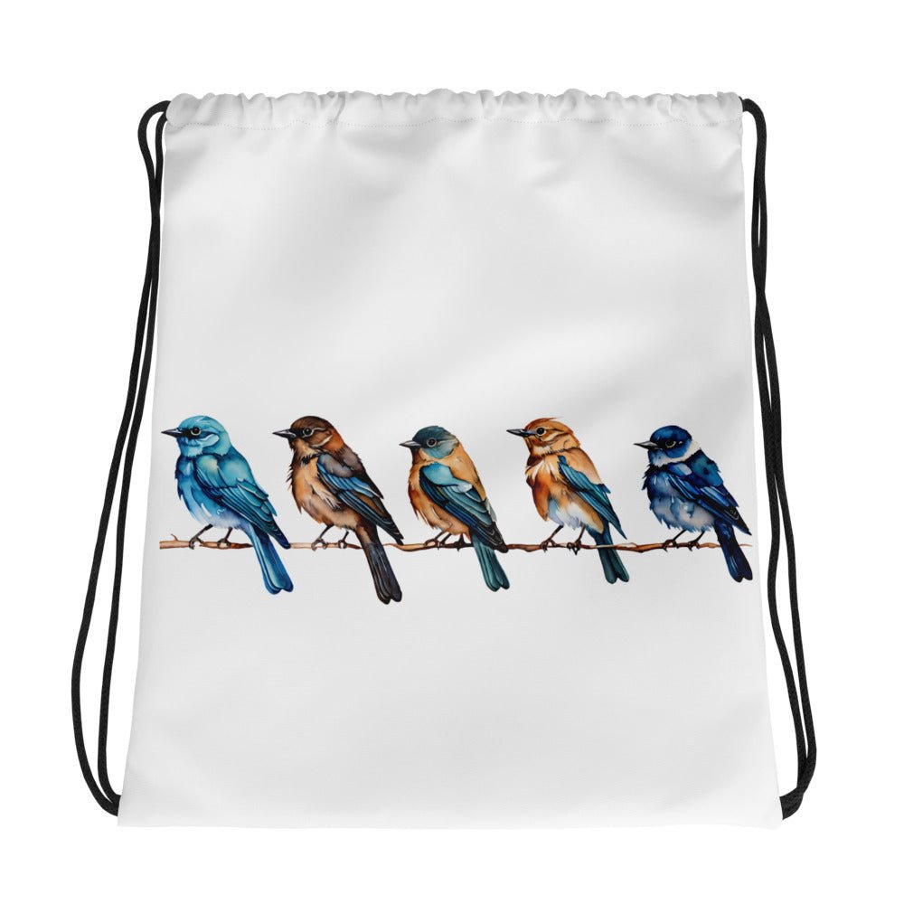 Line Of Birds Watercolor Art Drawstring Bag - Drawstring Bag - Discovery Co.