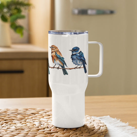 Line of Birds Watercolor Art Stainless Steel Travel Mug - Travel Mug - Discovery Co.