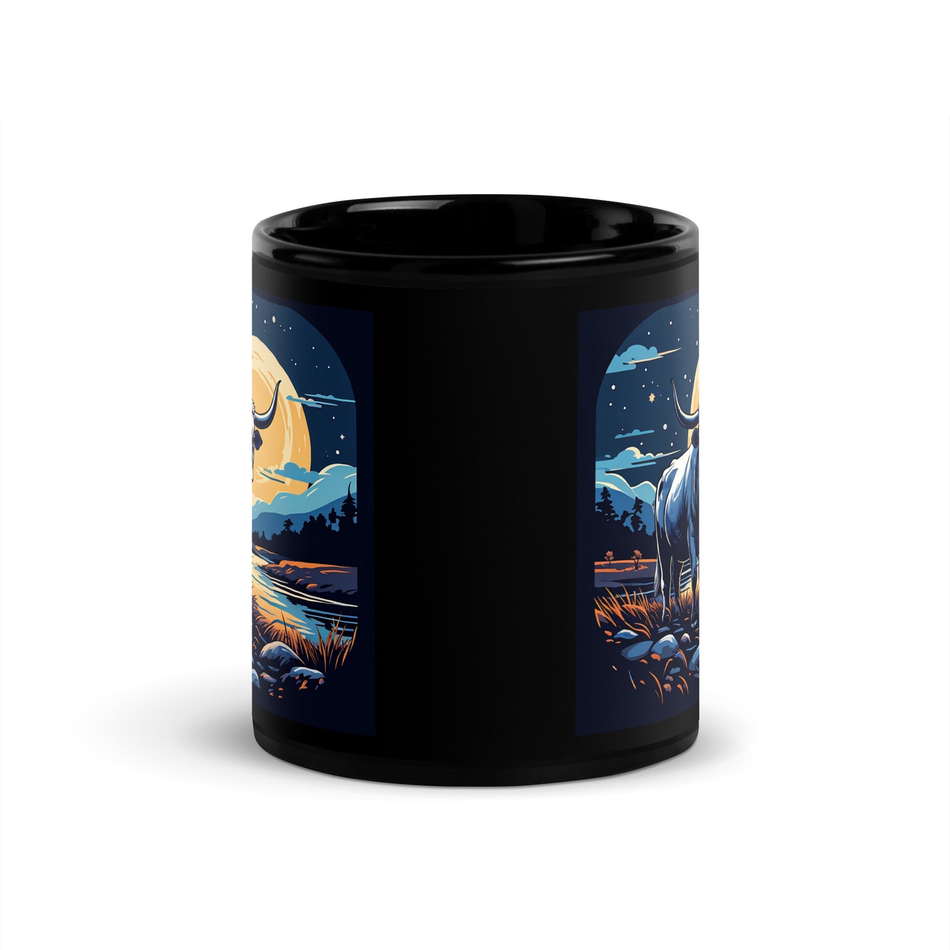 Longhorn Black Glossy Mug (11 oz) - Discovery Co.