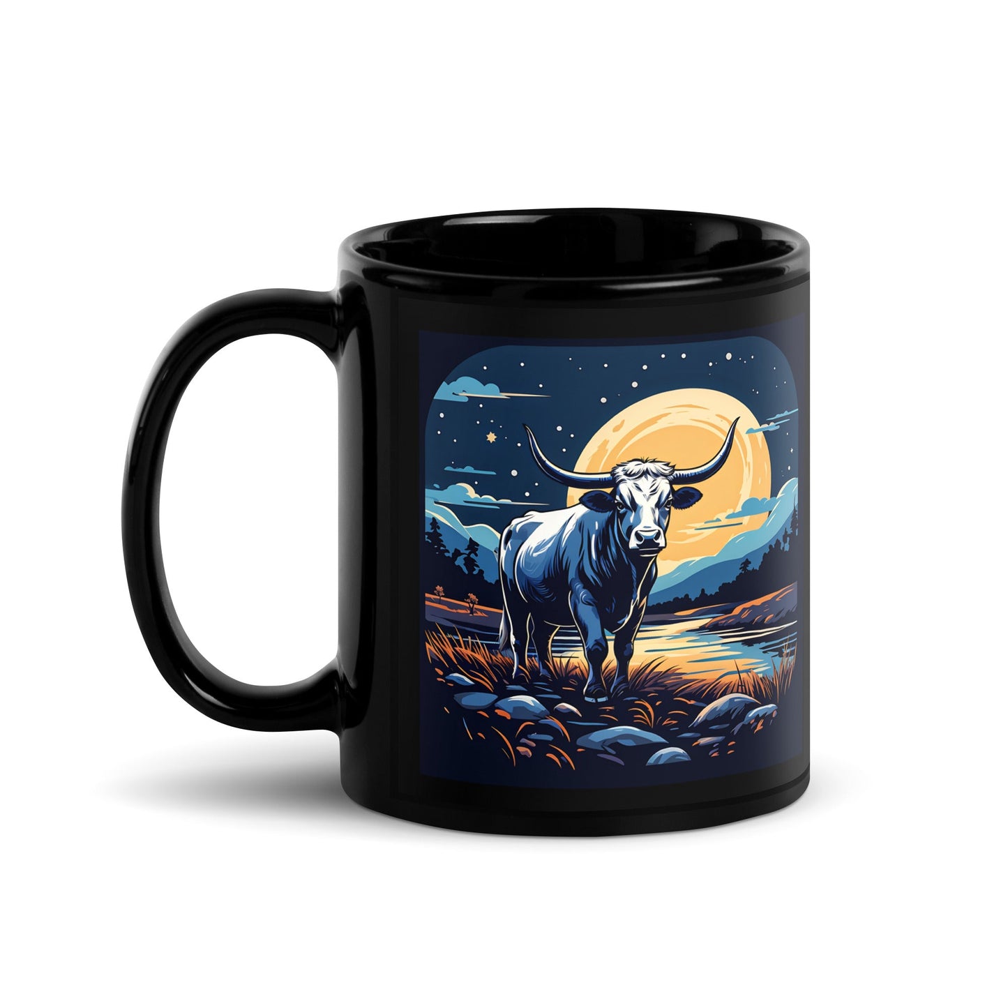 Longhorn Black Glossy Mug (11 oz) - Discovery Co.