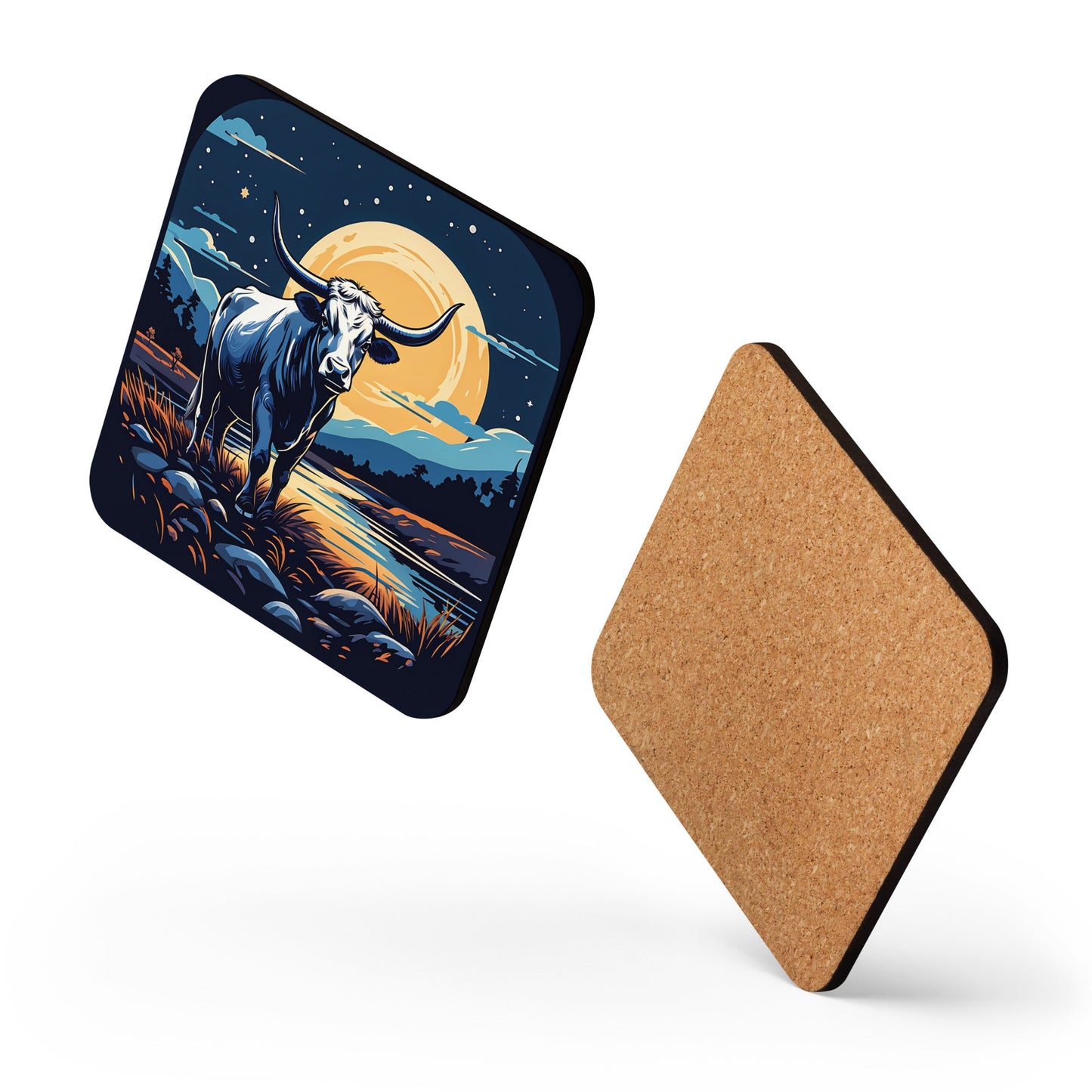 Longhorn Cork-back Coaster - Coasters - Discovery Co.