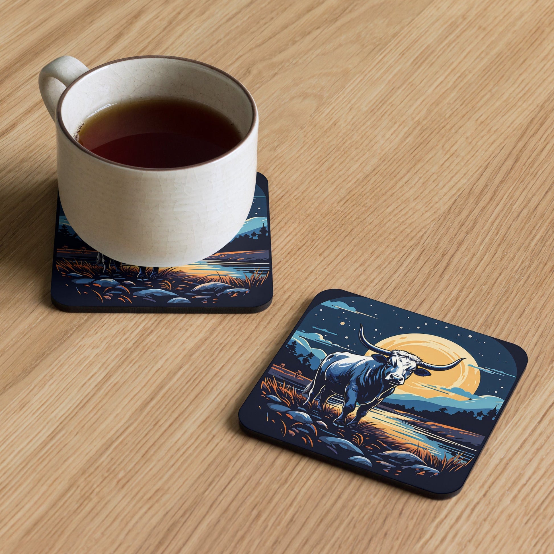 Longhorn Cork-back Coaster - Coasters - Discovery Co.