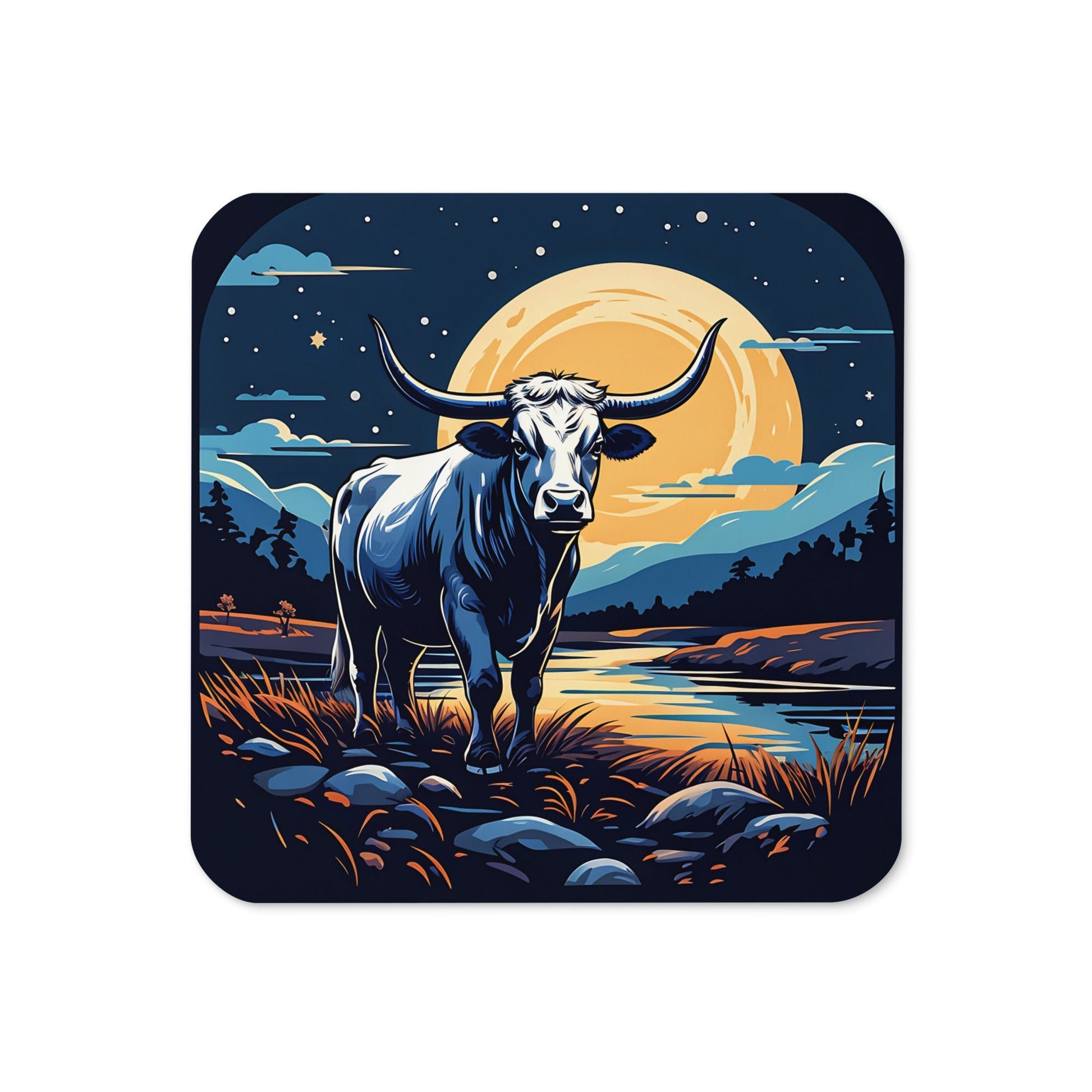 Longhorn Cork-back Coaster - Coasters - Discovery Co.