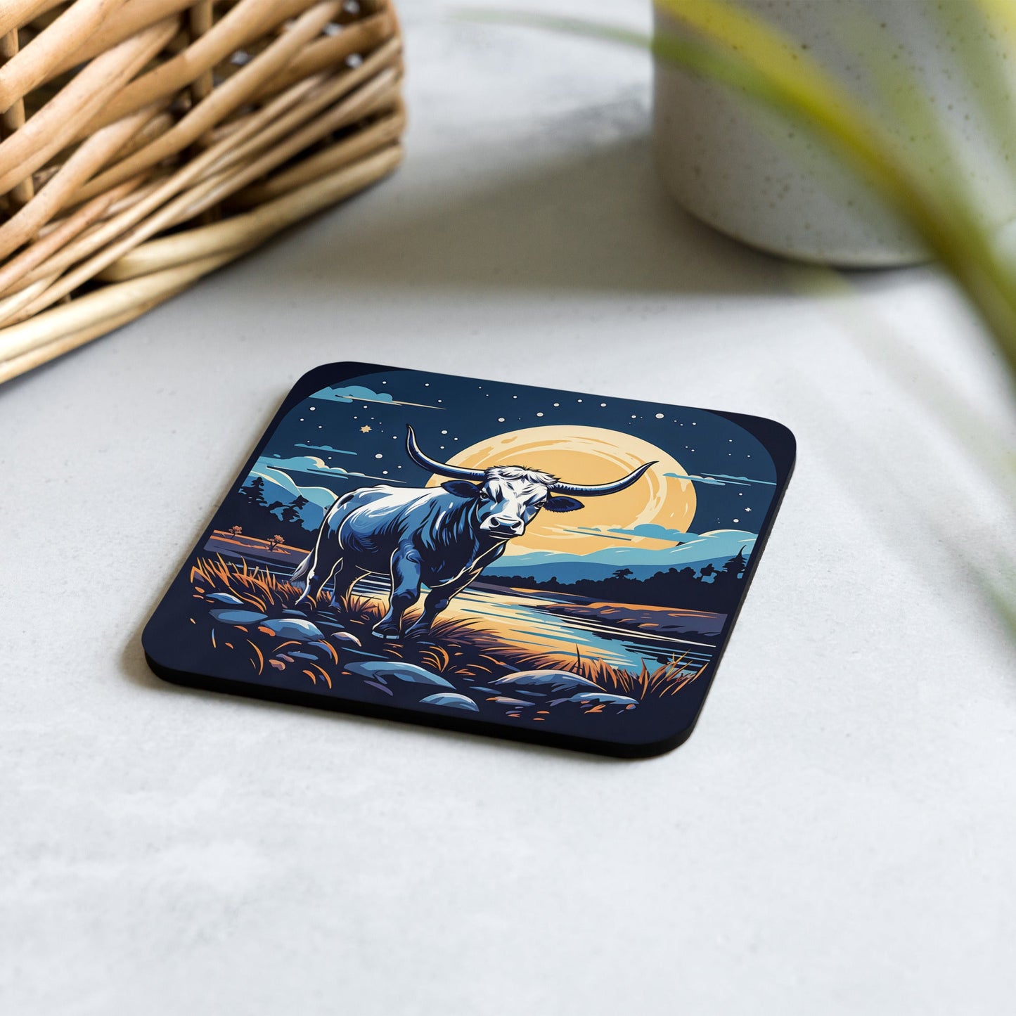 Longhorn Cork-back Coaster - Coasters - Discovery Co.