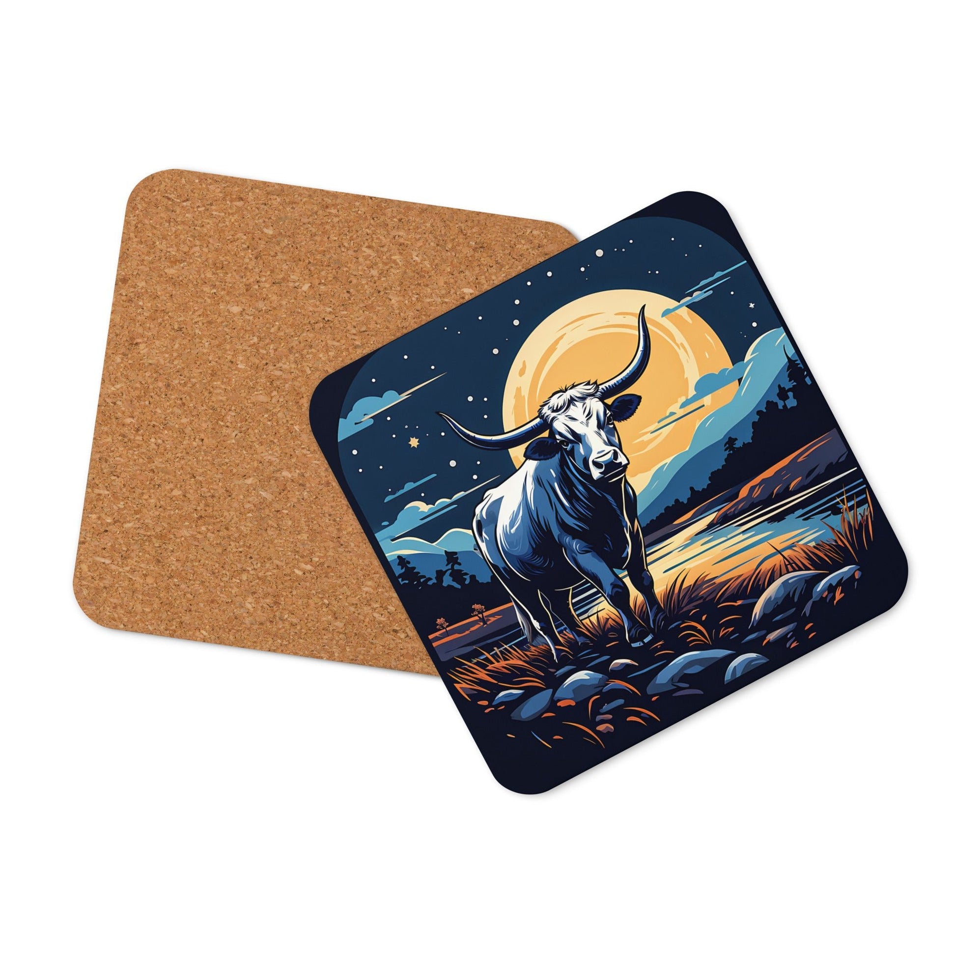 Longhorn Cork-back Coaster - Coasters - Discovery Co.