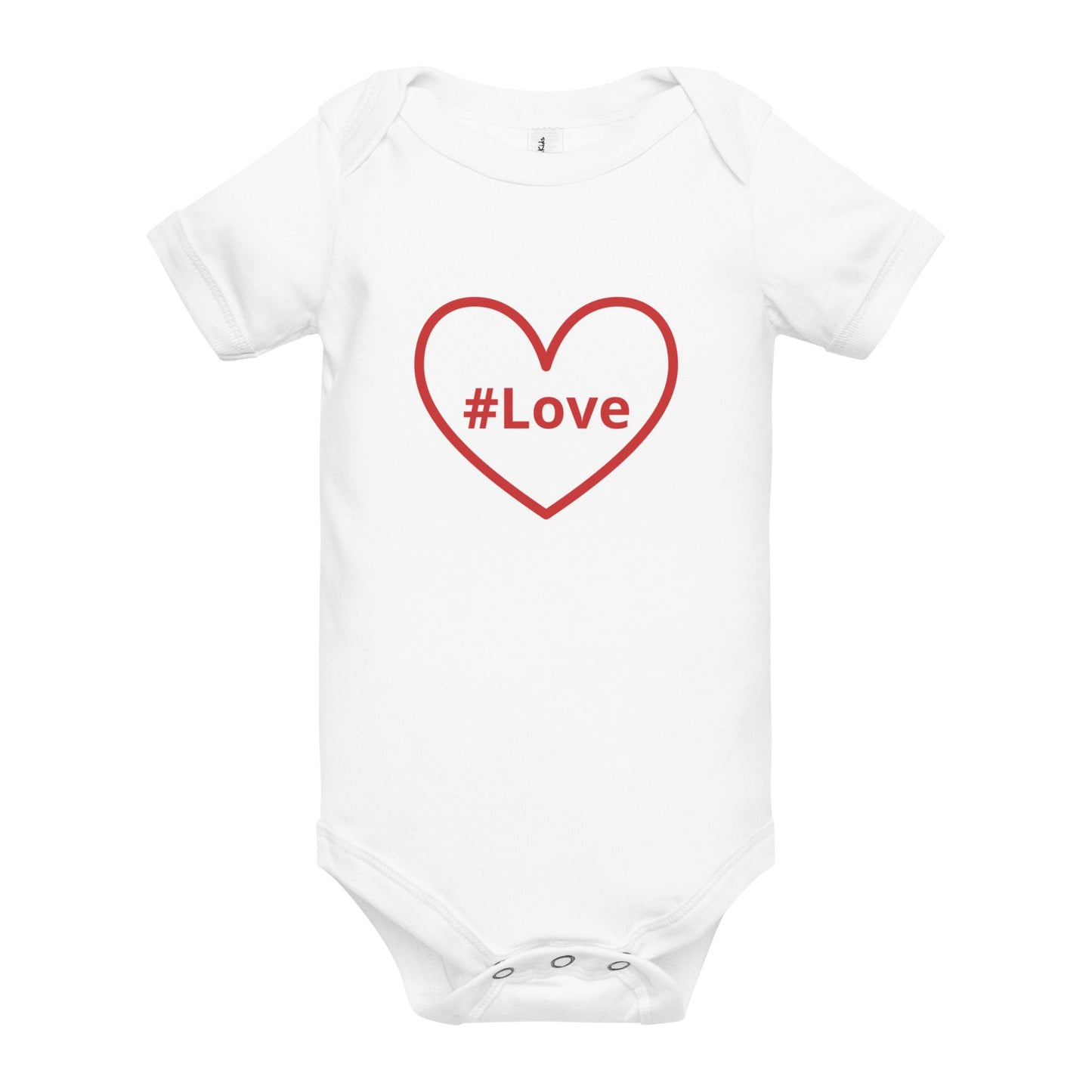 #Love Red Heart Baby Short Sleeve One Piece - Baby & Toddler Apparel - Discovery Co.