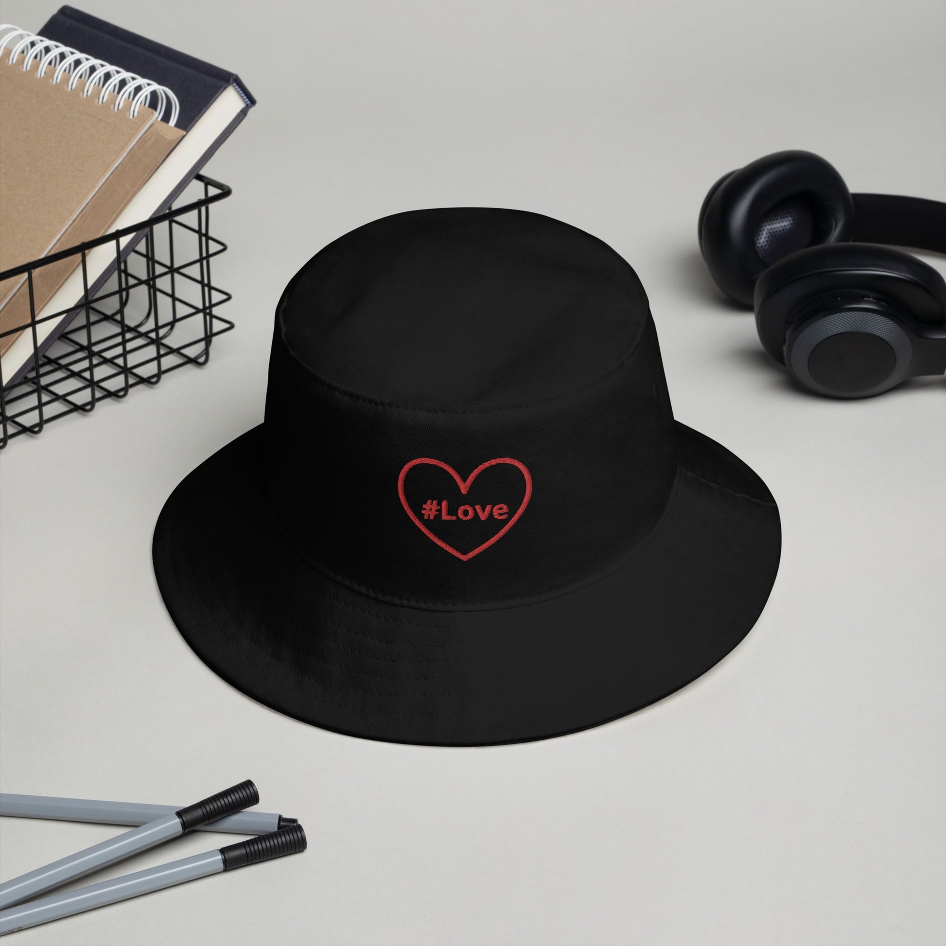 #Love Red Heart Bucket Hat - Hats - Discovery Co.