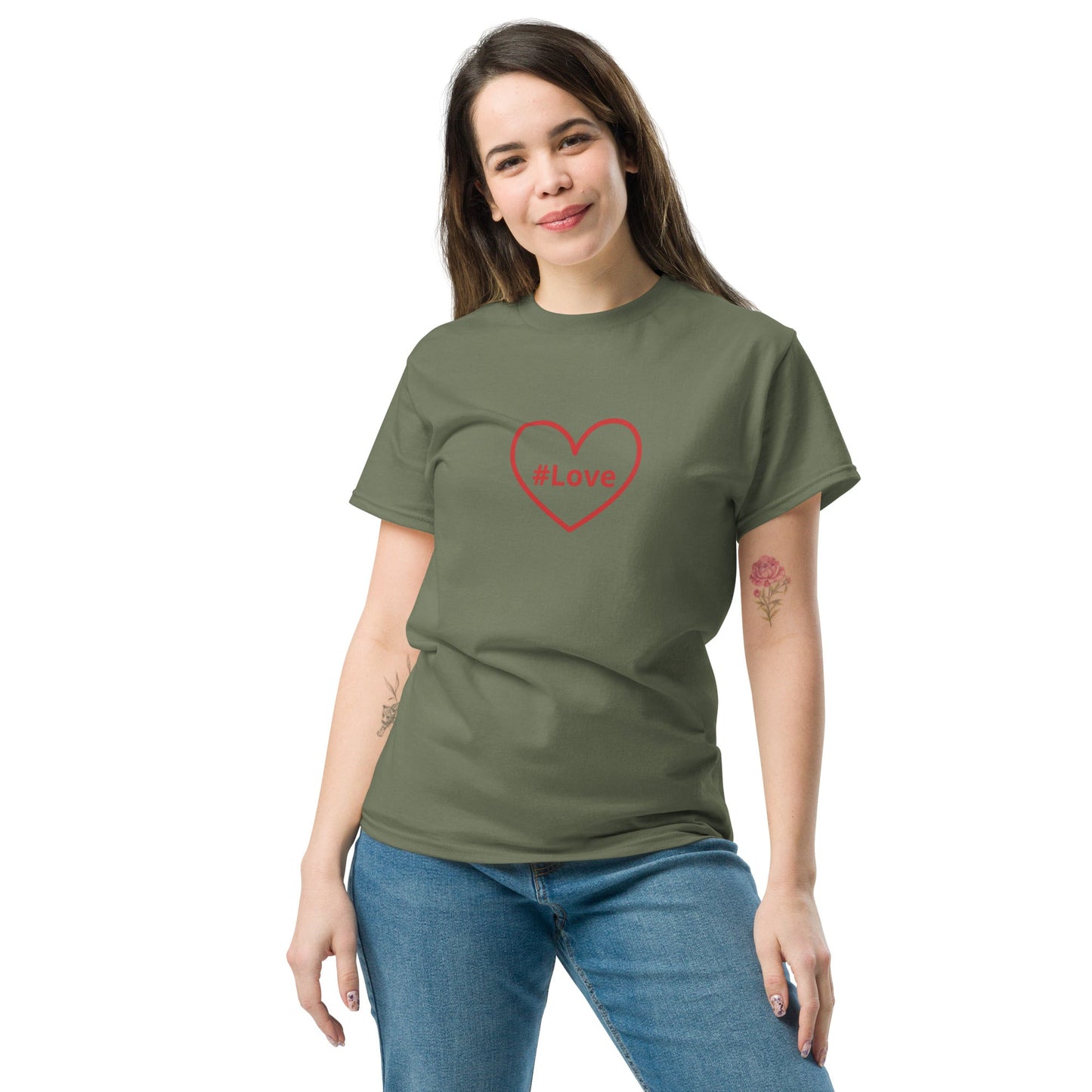 #Love Red Heart Unisex Classic Tee - Women's Shirts - Discovery Co.