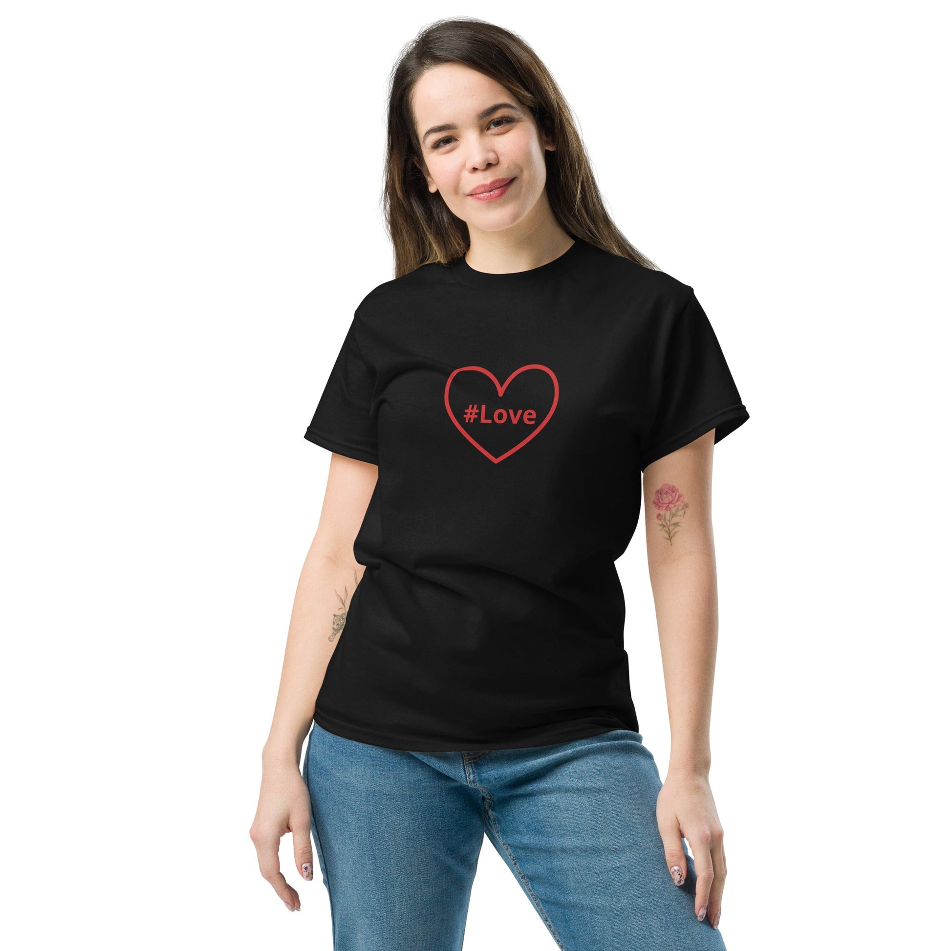 #Love Red Heart Unisex Classic Tee - Women's Shirts - Discovery Co.