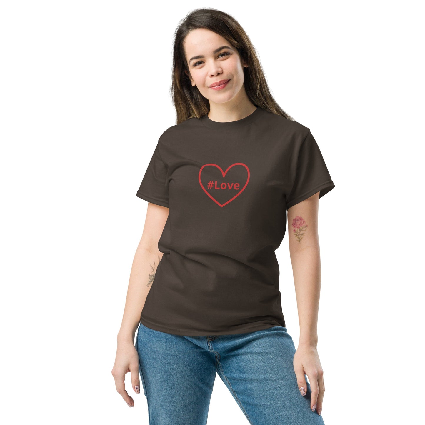 #Love Red Heart Unisex Classic Tee - Women's Shirts - Discovery Co.