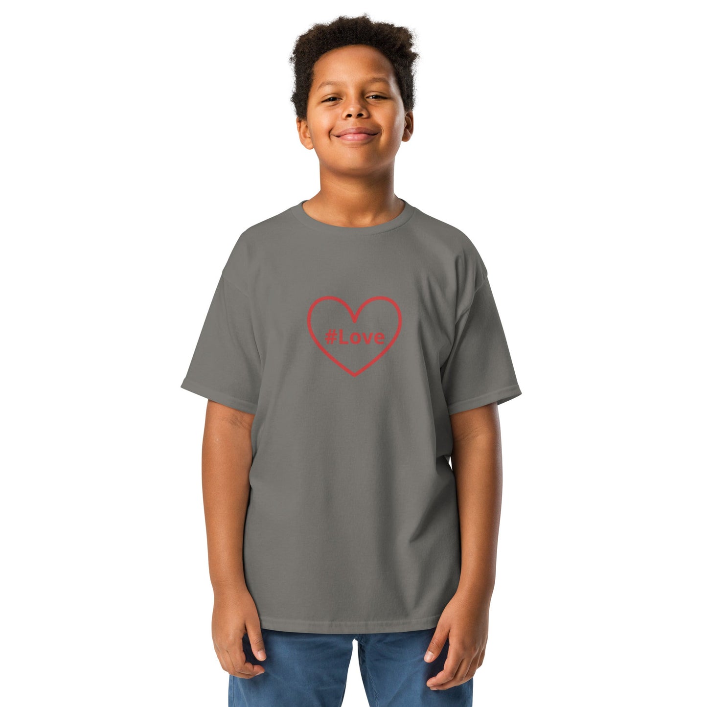 #Love Red Heart Youth Classic Tee - Kid's & Youth Apparel - Discovery Co.