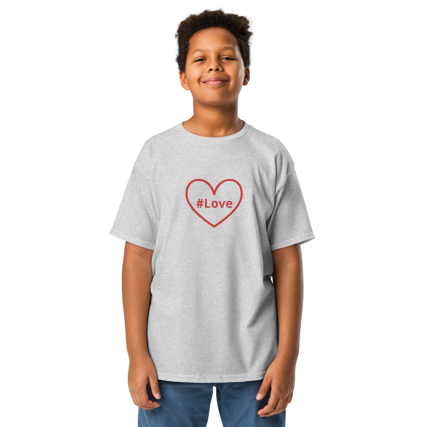 #Love Red Heart Youth Classic Tee - Kid's & Youth Apparel - Discovery Co.