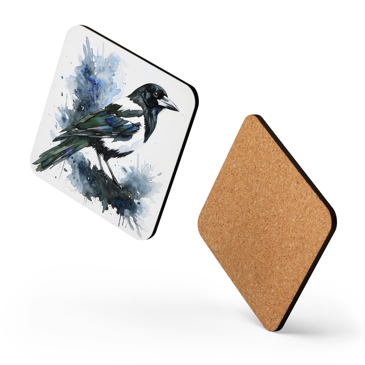 Magpie Cork - Back Coaster - Coasters - Discovery Co.