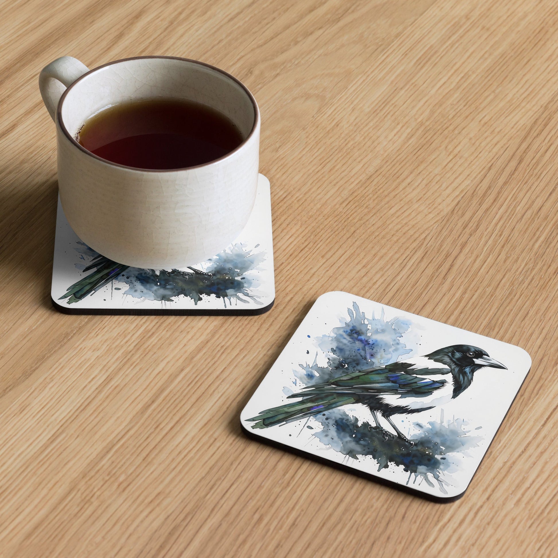 Magpie Cork - Back Coaster - Coasters - Discovery Co.