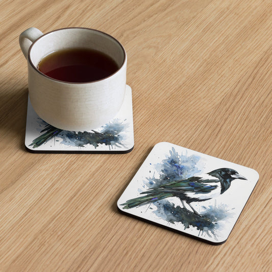 Magpie Cork - Back Coaster - Coasters - Discovery Co.