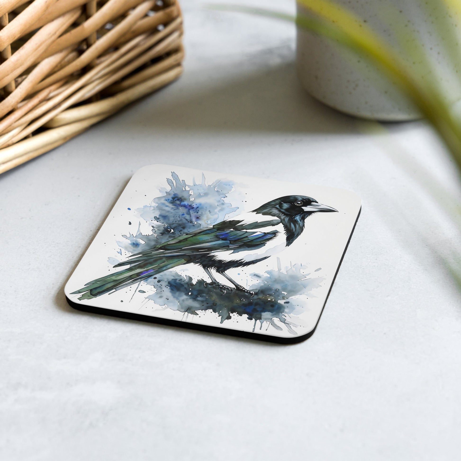 Magpie Cork - Back Coaster - Coasters - Discovery Co.