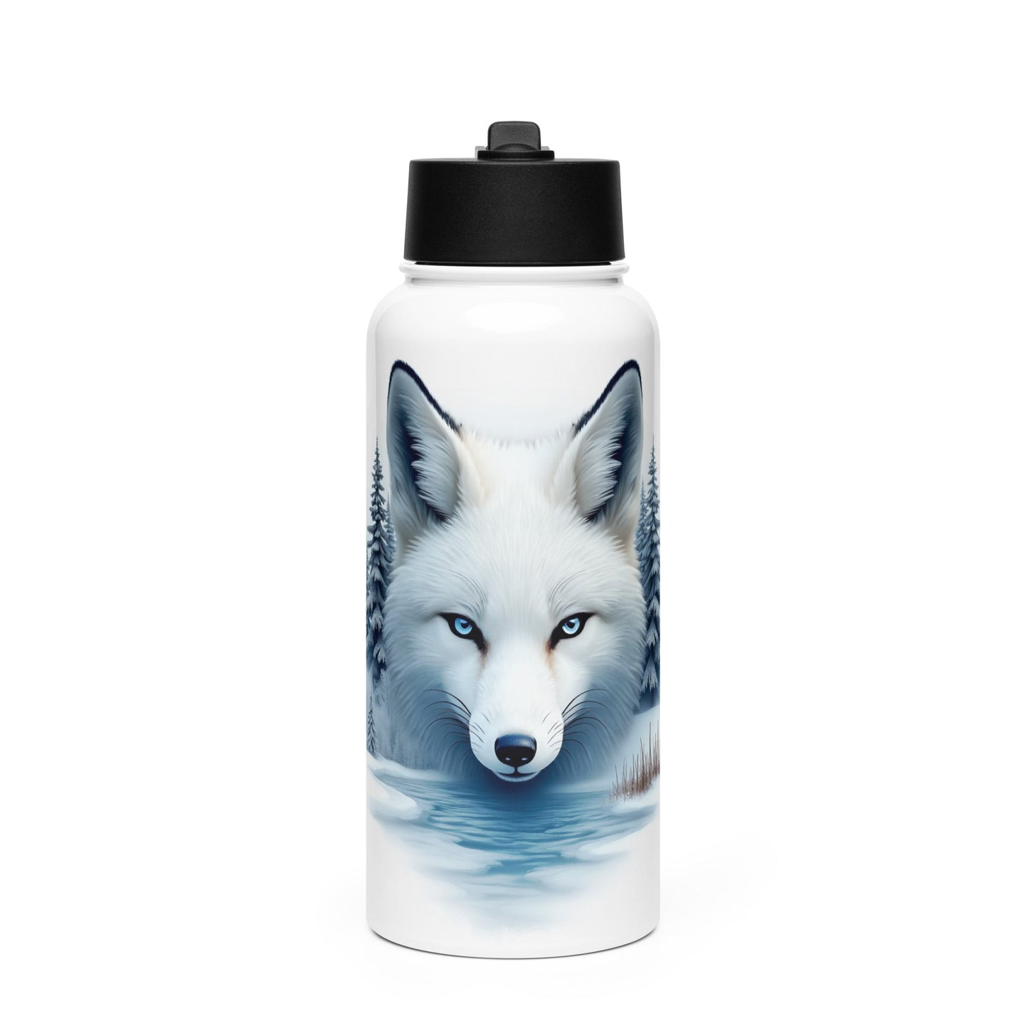 Majestic Fox Stainless Steel Water Bottle With Straw Lid - Stainless Steel Water Bottle With Straw Lid - Discovery Co.