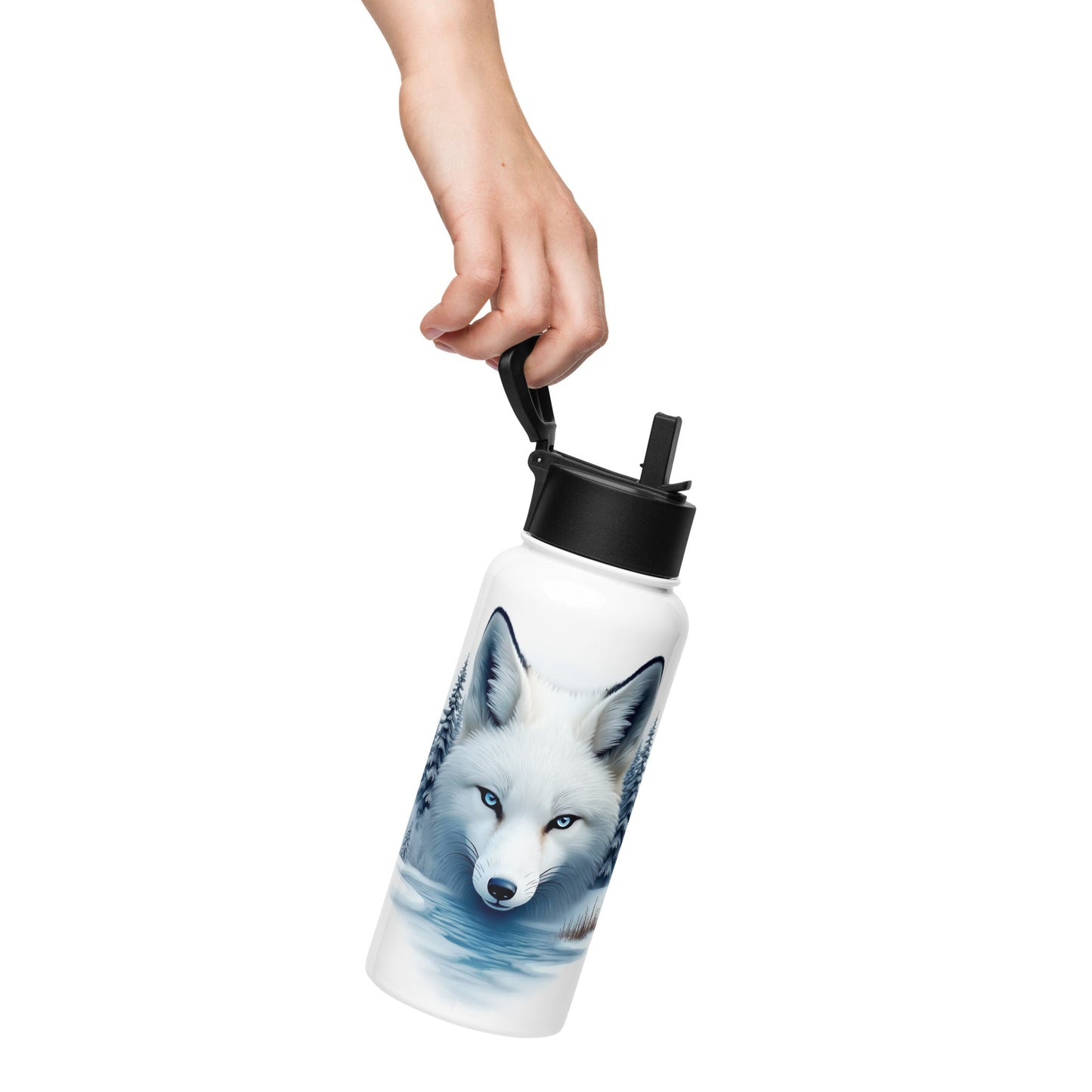 Majestic Fox Stainless Steel Water Bottle With Straw Lid - Stainless Steel Water Bottle With Straw Lid - Discovery Co.