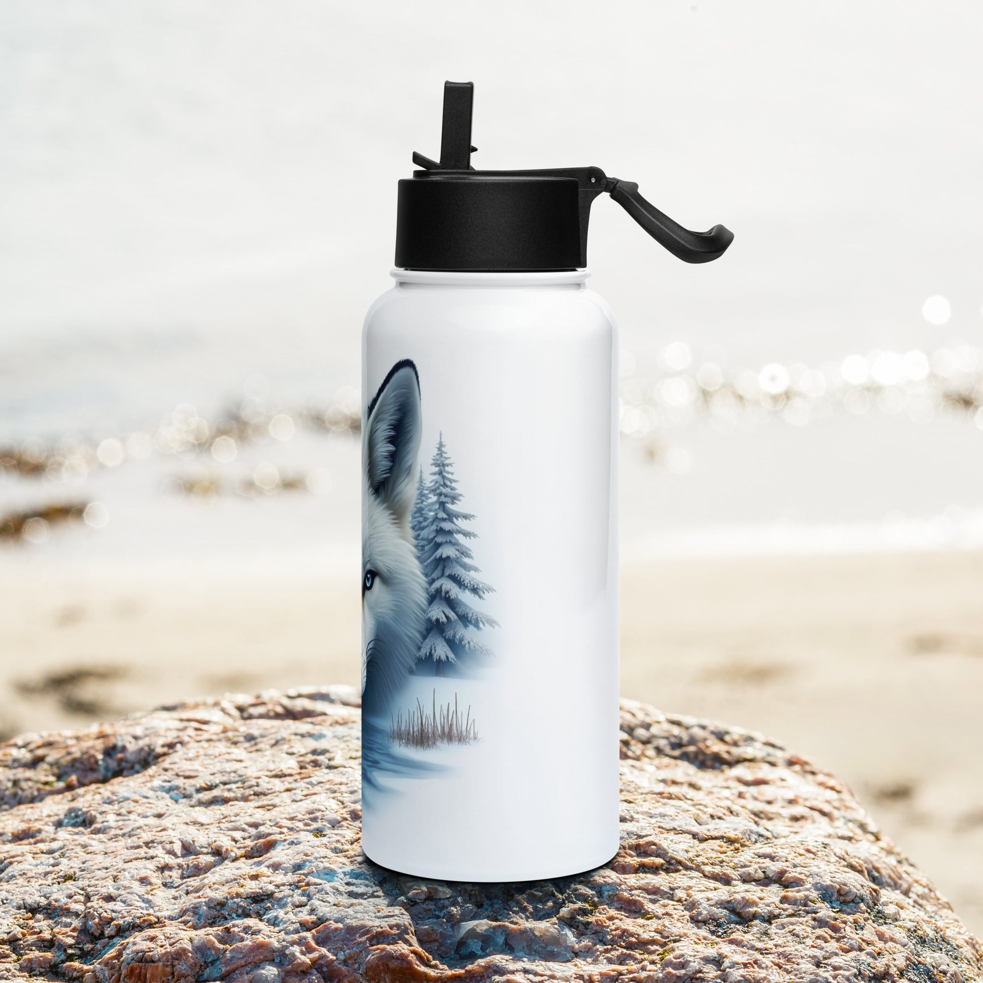 Majestic Fox Stainless Steel Water Bottle With Straw Lid - Stainless Steel Water Bottle With Straw Lid - Discovery Co.