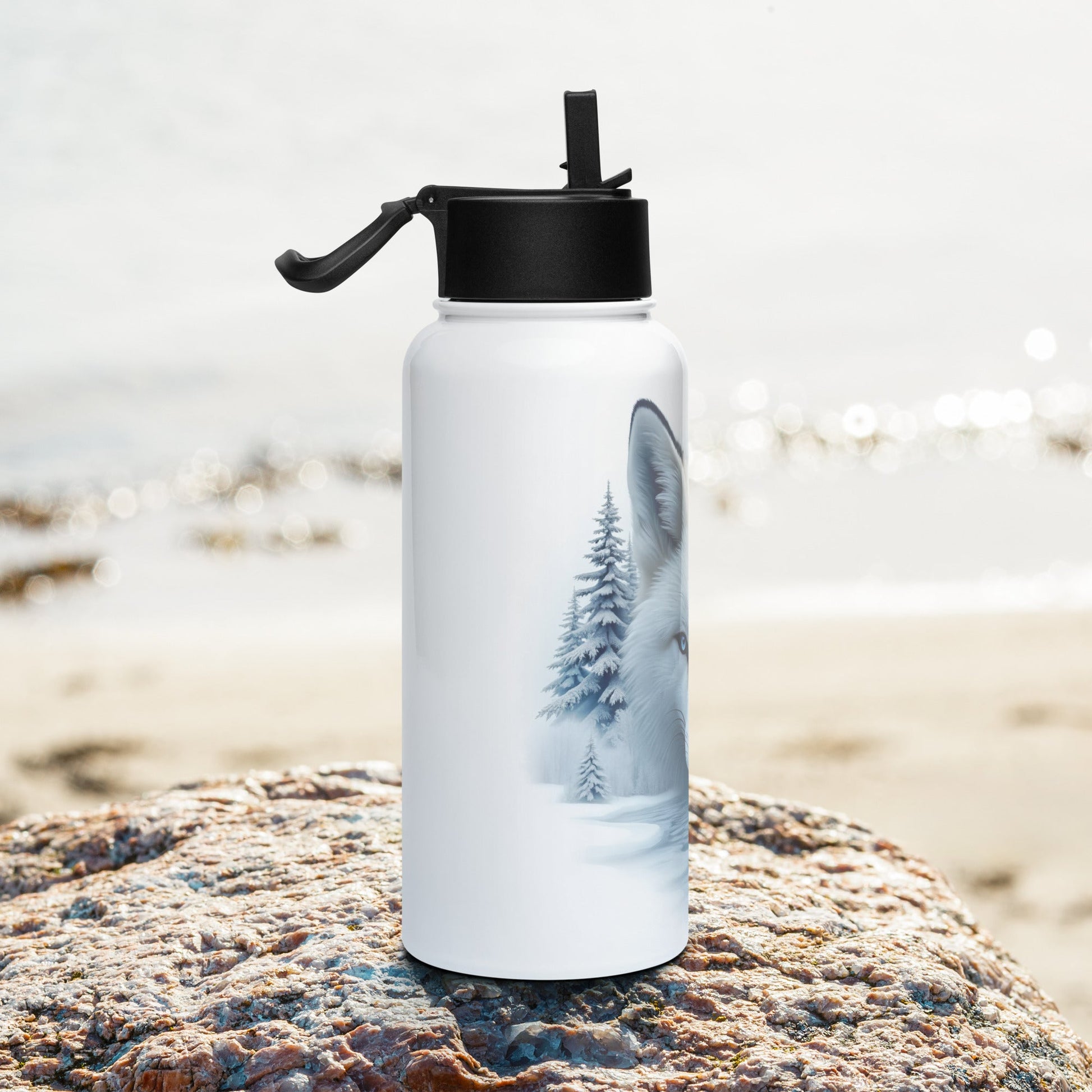 Majestic Fox Stainless Steel Water Bottle With Straw Lid - Stainless Steel Water Bottle With Straw Lid - Discovery Co.