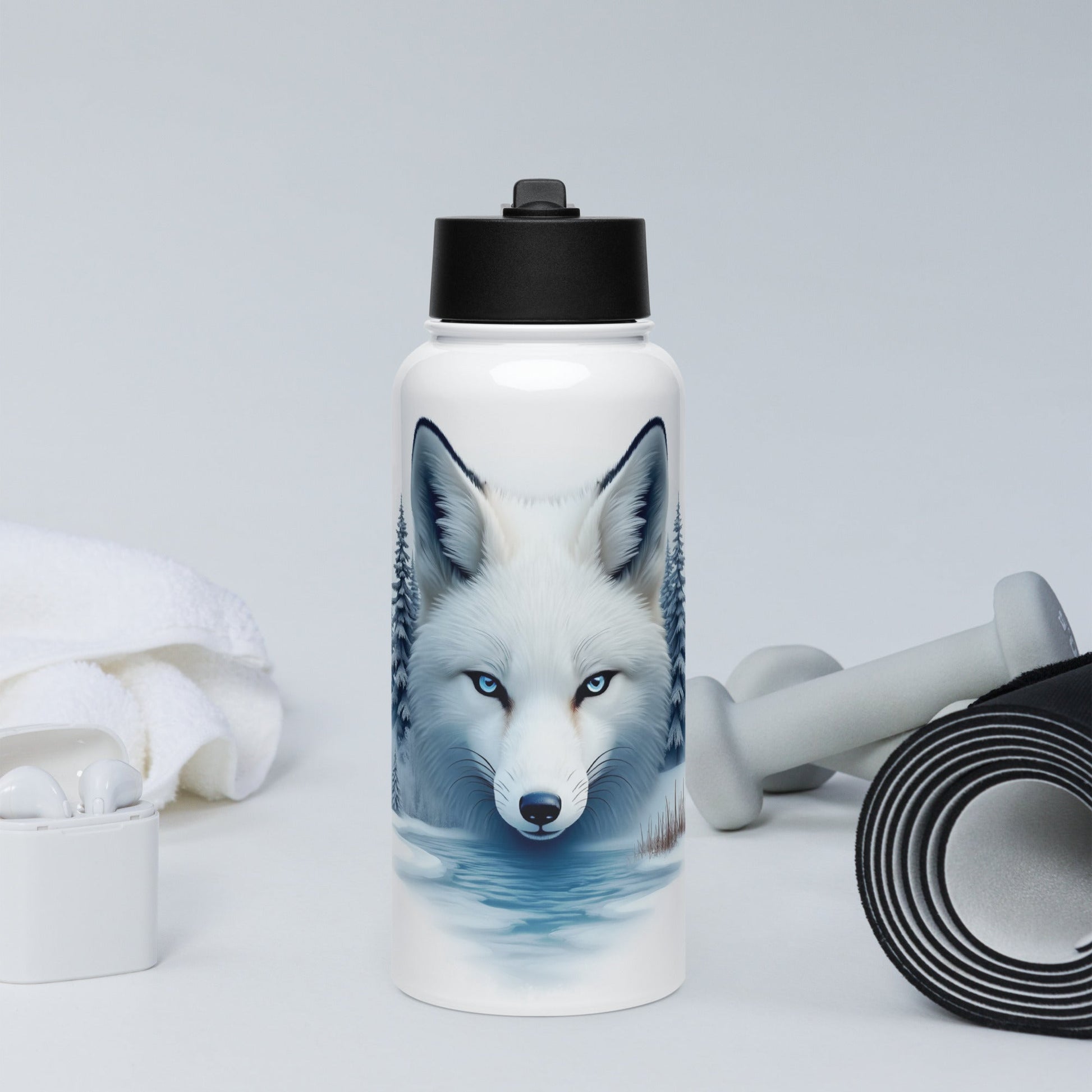 Majestic Fox Stainless Steel Water Bottle With Straw Lid - Stainless Steel Water Bottle With Straw Lid - Discovery Co.