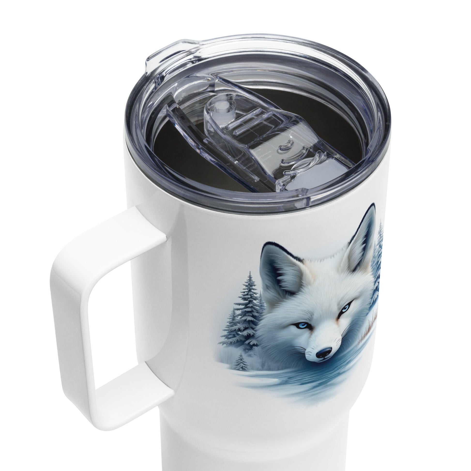 Majestic Fox Travel Mug With Handle (25 oz and 40 oz) - Travel Mug - Discovery Co.