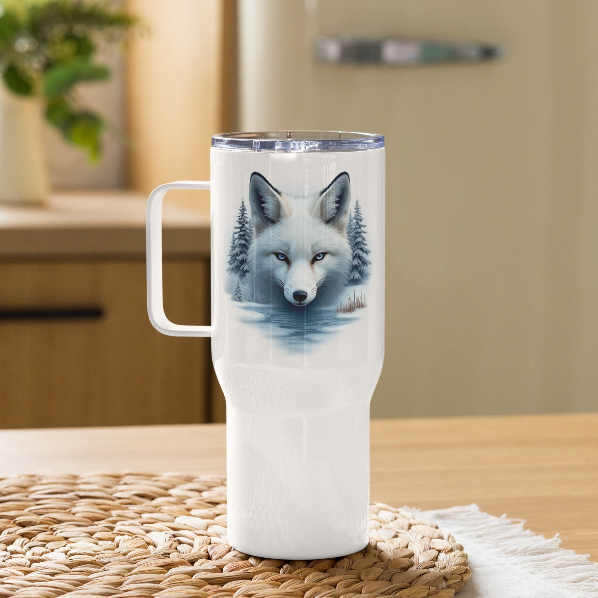 Majestic Fox Travel Mug With Handle (25 oz and 40 oz) - Travel Mug - Discovery Co.