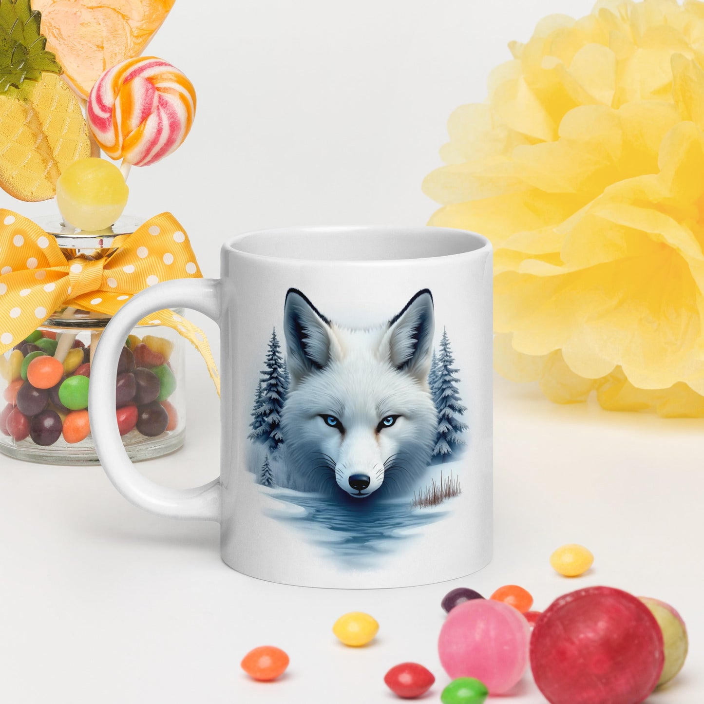 Majestic Fox White Glossy Mug (11 oz, 15 oz, 20 oz) - Mugs - Discovery Co.