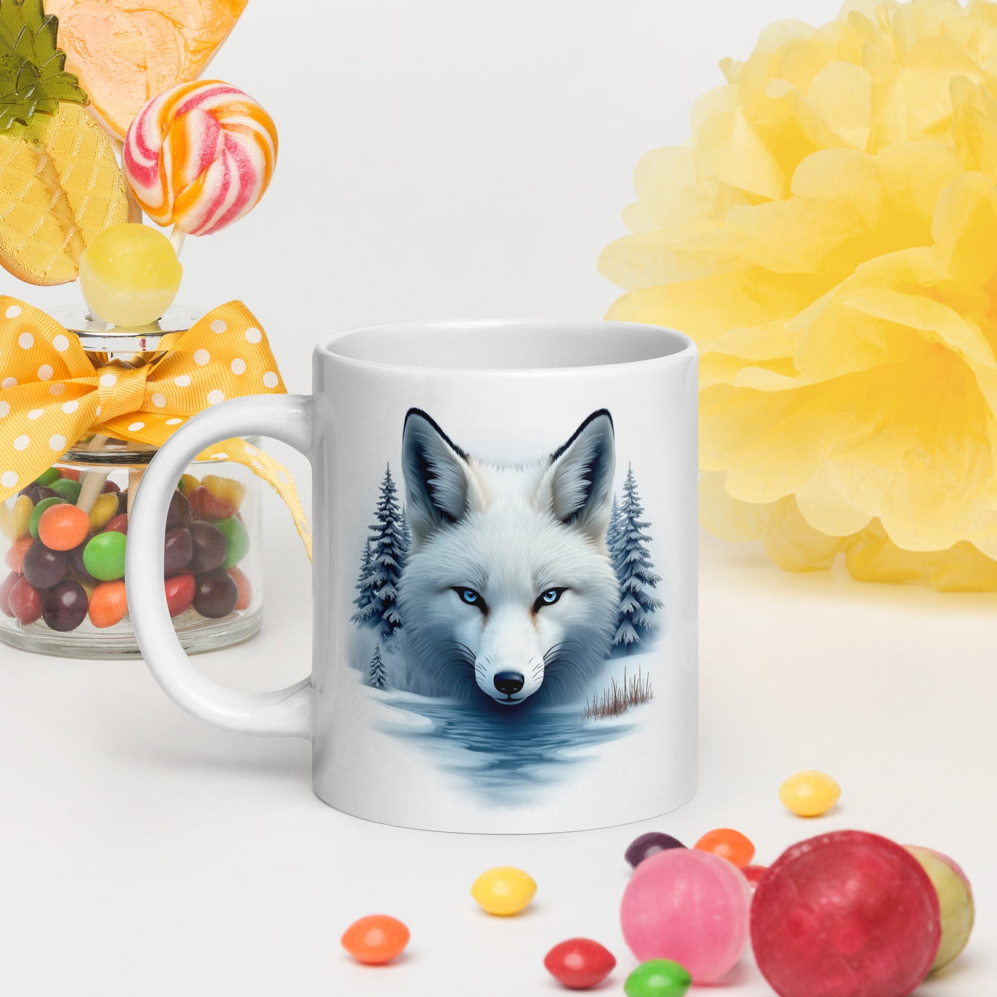 Majestic Fox White Glossy Mug (11 oz, 15 oz, 20 oz) - Mugs - Discovery Co.