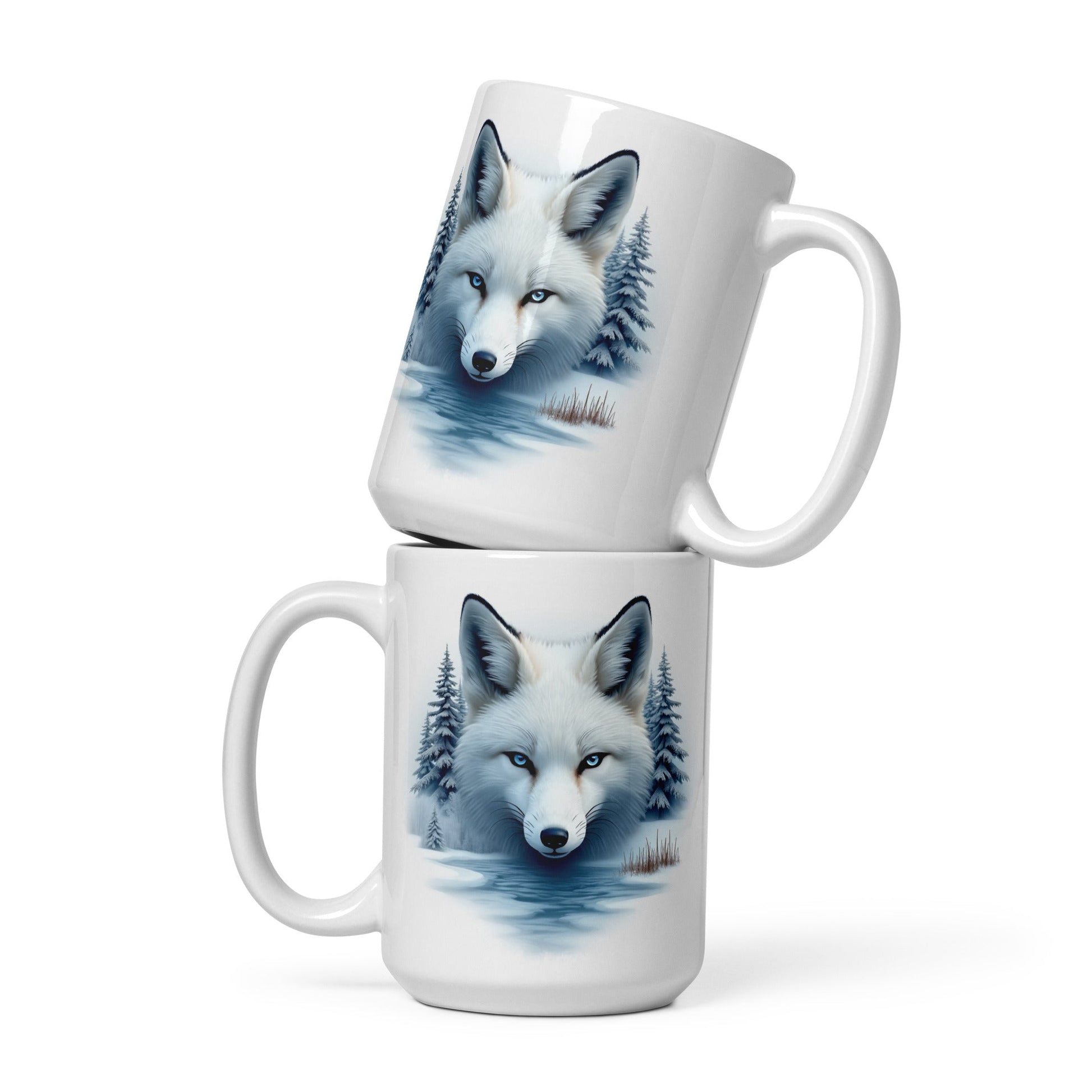 Majestic Fox White Glossy Mug (11 oz, 15 oz, 20 oz) - Mugs - Discovery Co.