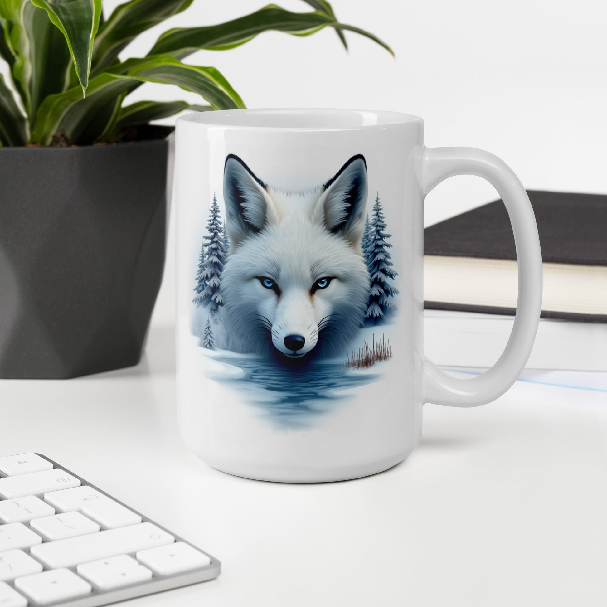 Majestic Fox White Glossy Mug (11 oz, 15 oz, 20 oz) - Mugs - Discovery Co.