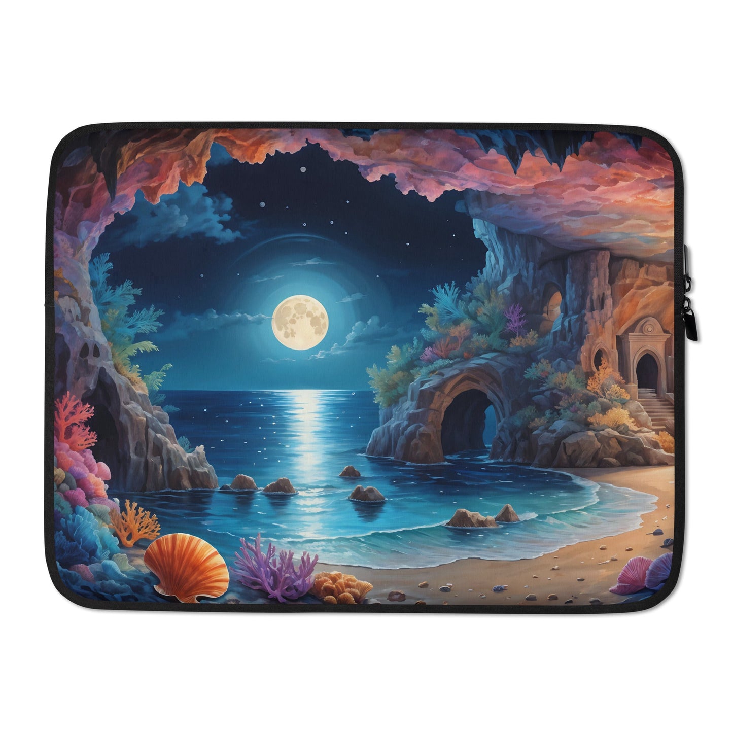 Majestic Moonlit Beach Laptop Sleeve - Laptop Cases - Discovery Co.