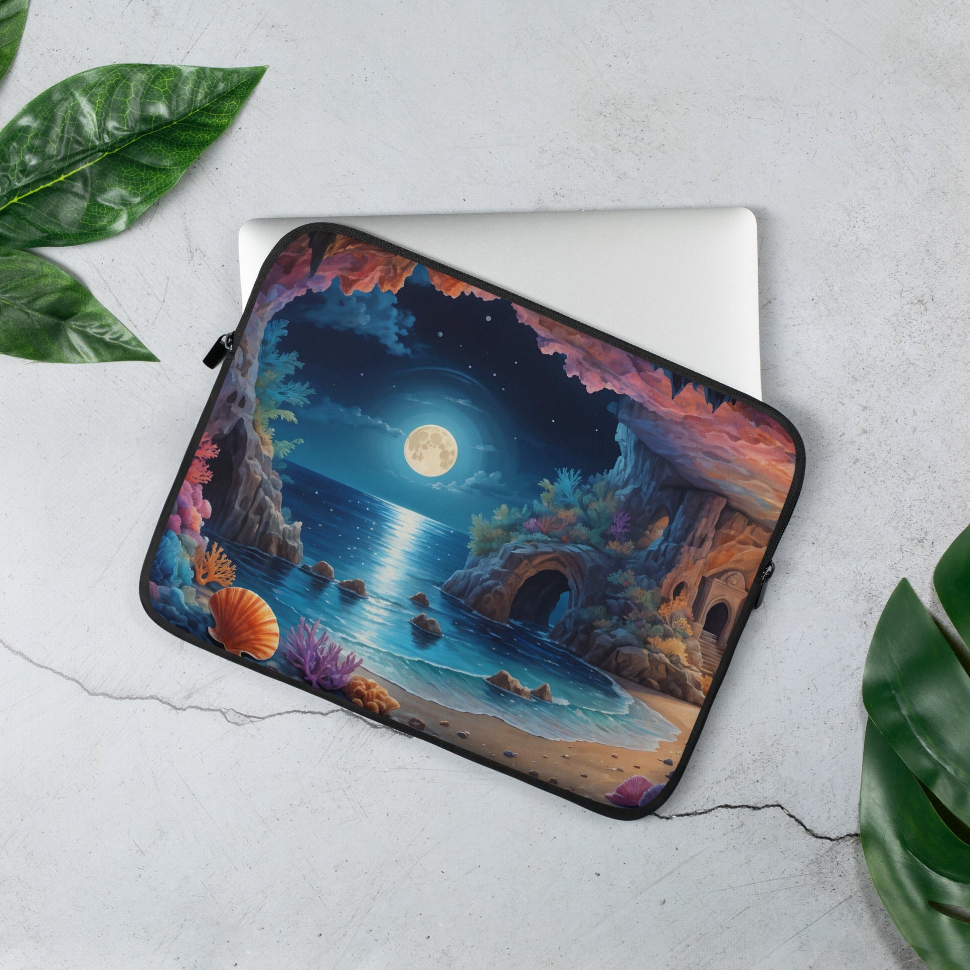 Majestic Moonlit Beach Laptop Sleeve - Laptop Cases - Discovery Co.