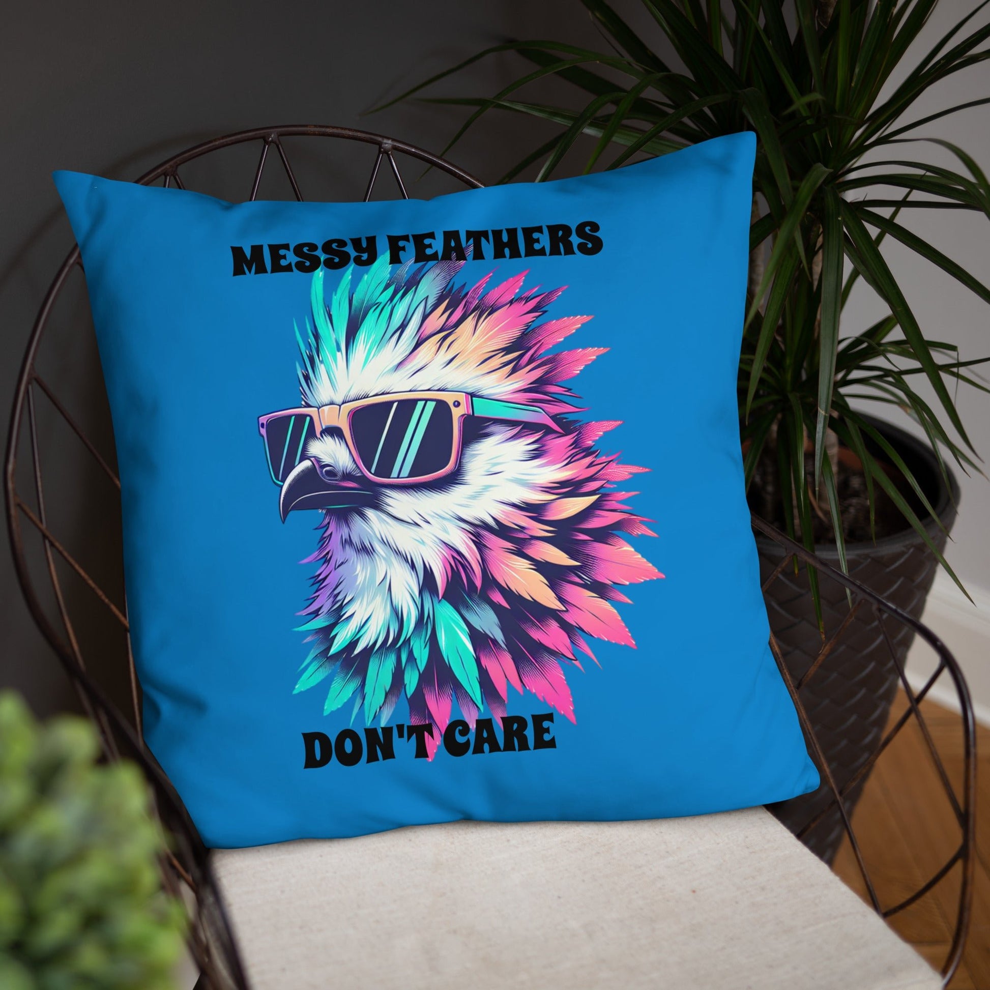 Messy Feathers Don't Care Basic Pillow - Pillows - Discovery Co.