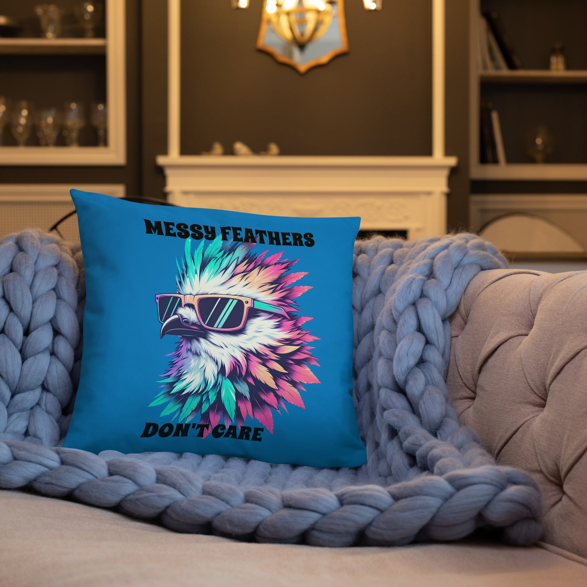 Messy Feathers Don't Care Basic Pillow - Pillows - Discovery Co.