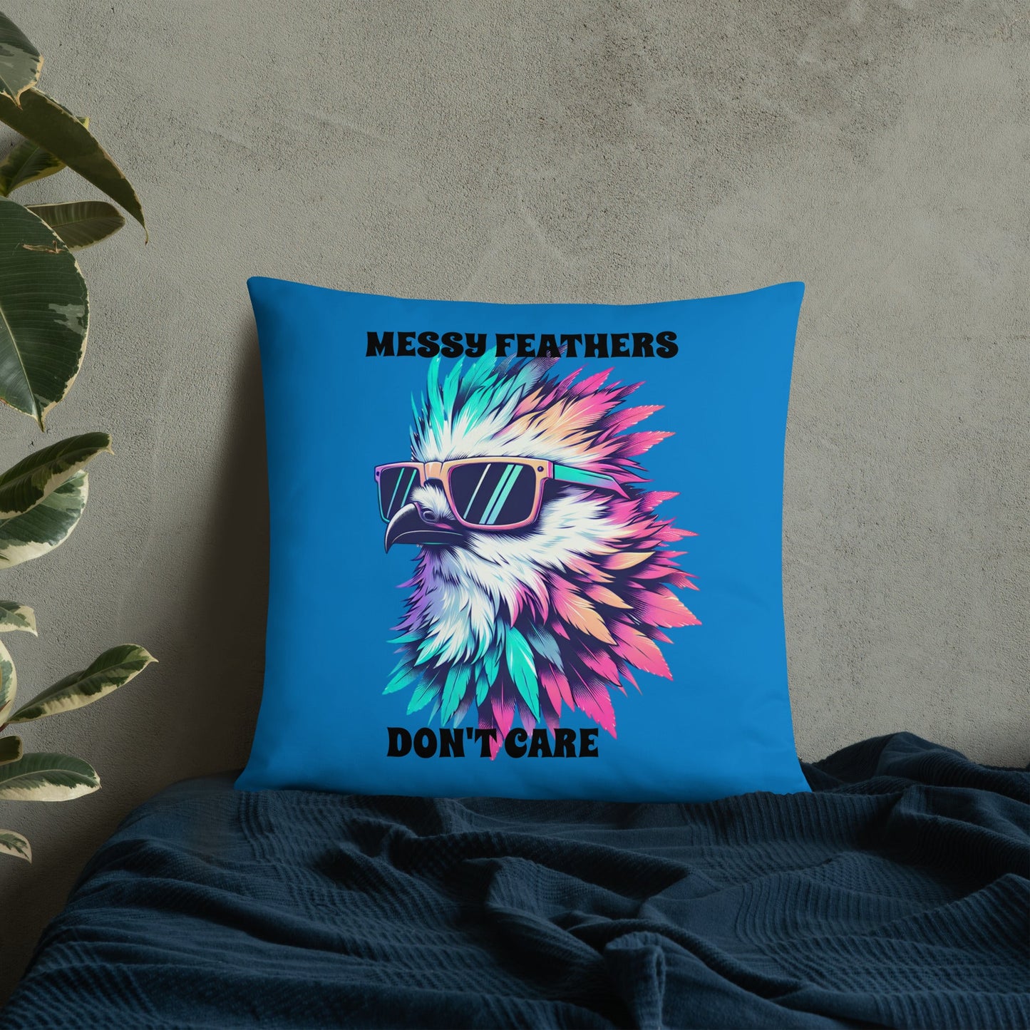 Messy Feathers Don't Care Basic Pillow - Pillows - Discovery Co.
