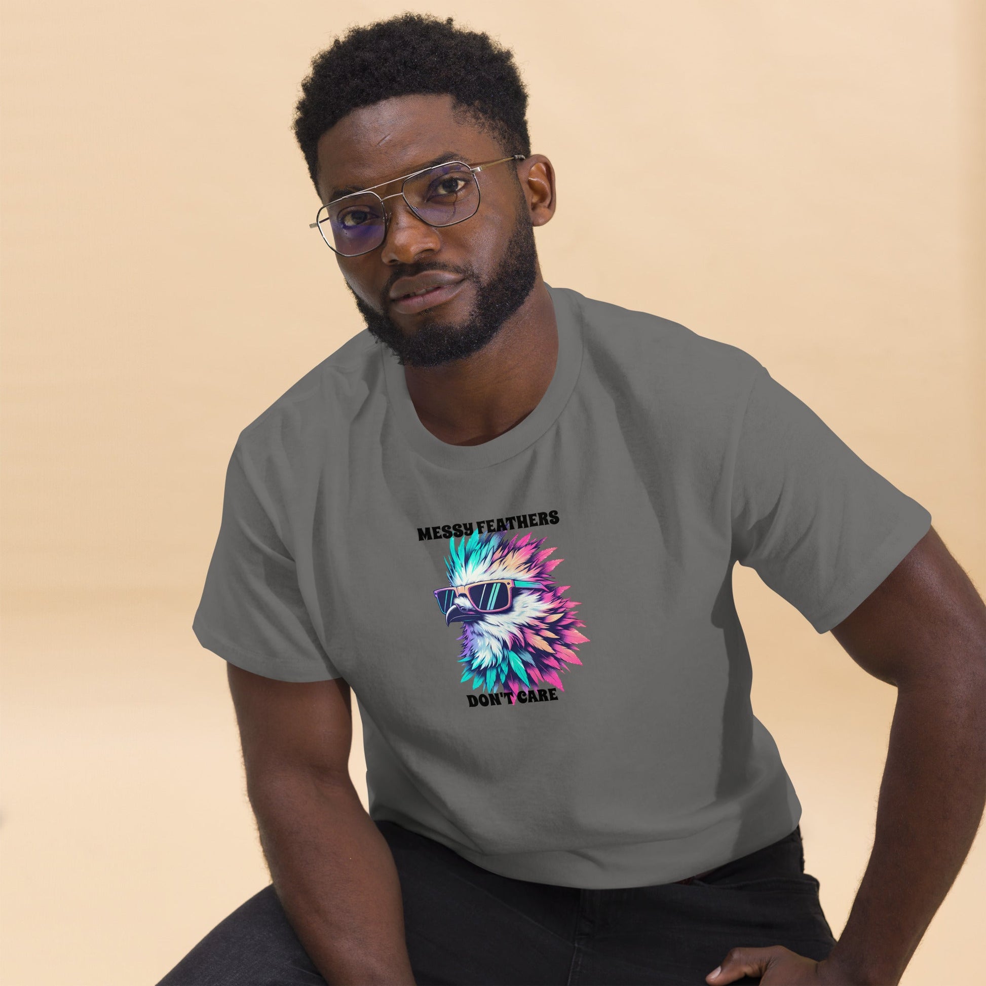 Messy Feathers Don't Care Men's (Unisex) Classic Tee - Men's Shirts - Discovery Co.