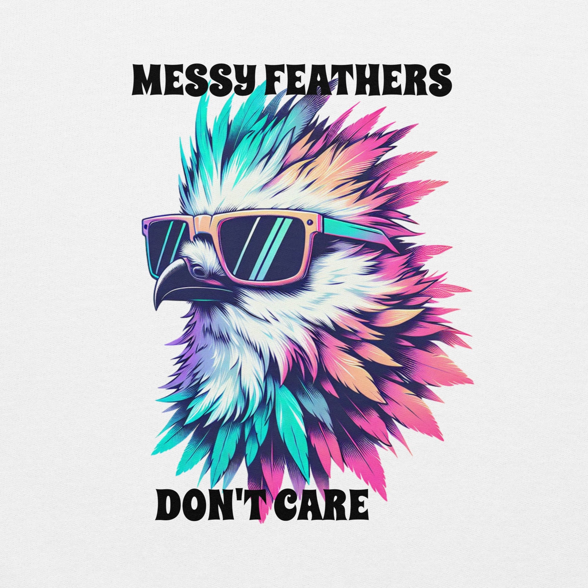 Messy Feathers Don't Care Men's (Unisex) Hoodie - Hoodies - Discovery Co.