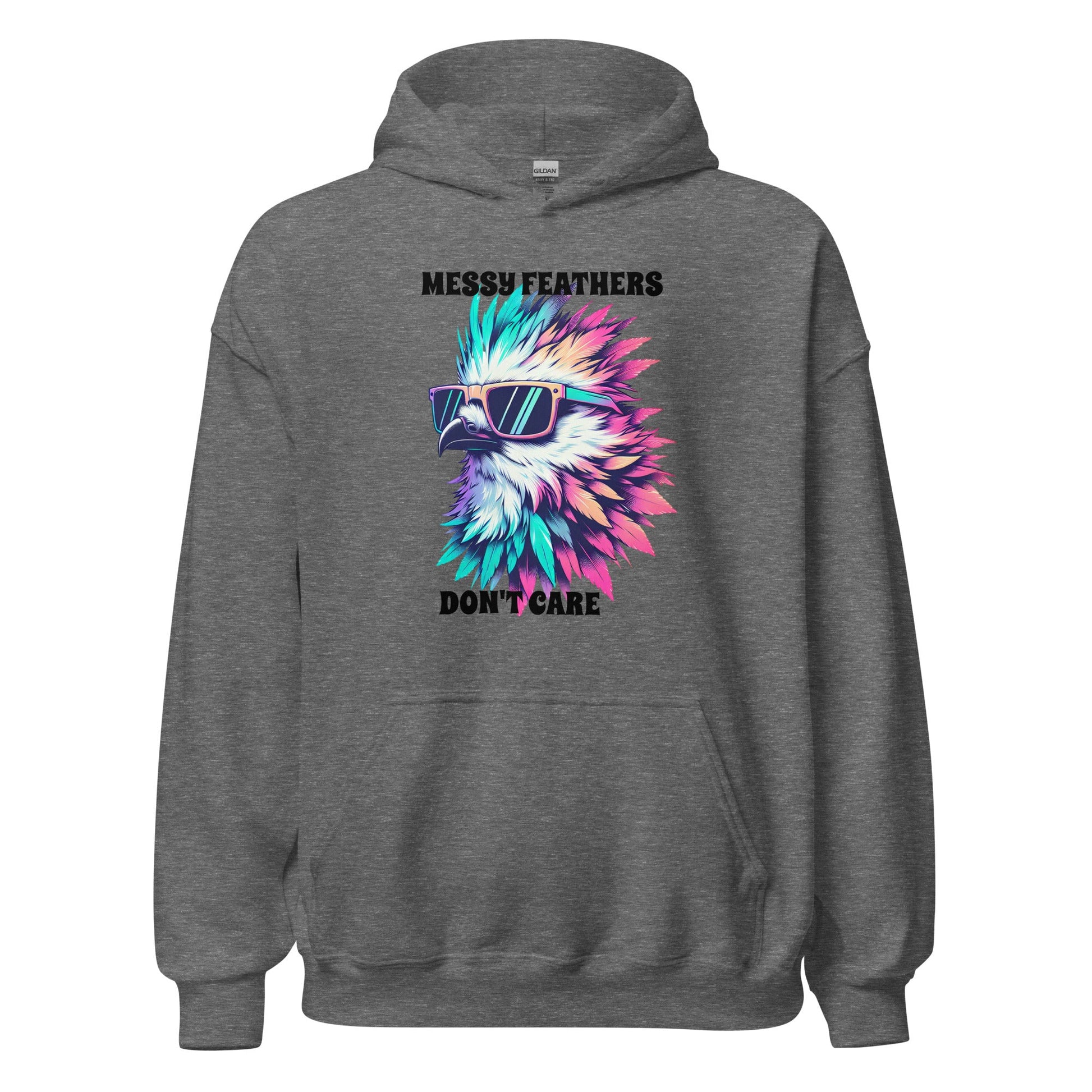 Messy Feathers Don't Care Men's (Unisex) Hoodie - Hoodies - Discovery Co.