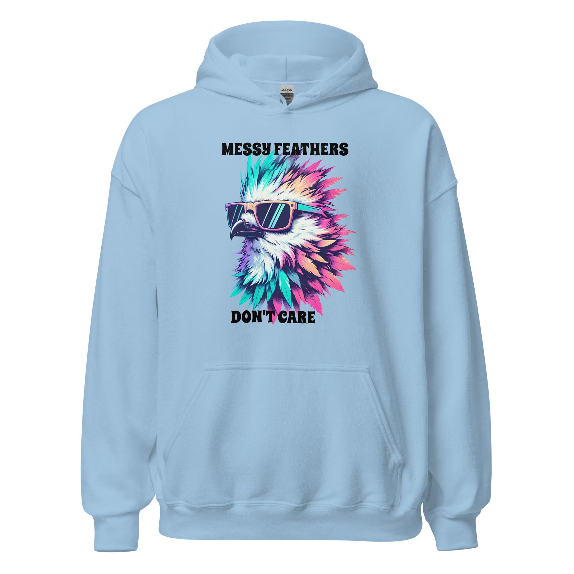 Messy Feathers Don't Care Men's (Unisex) Hoodie - Hoodies - Discovery Co.