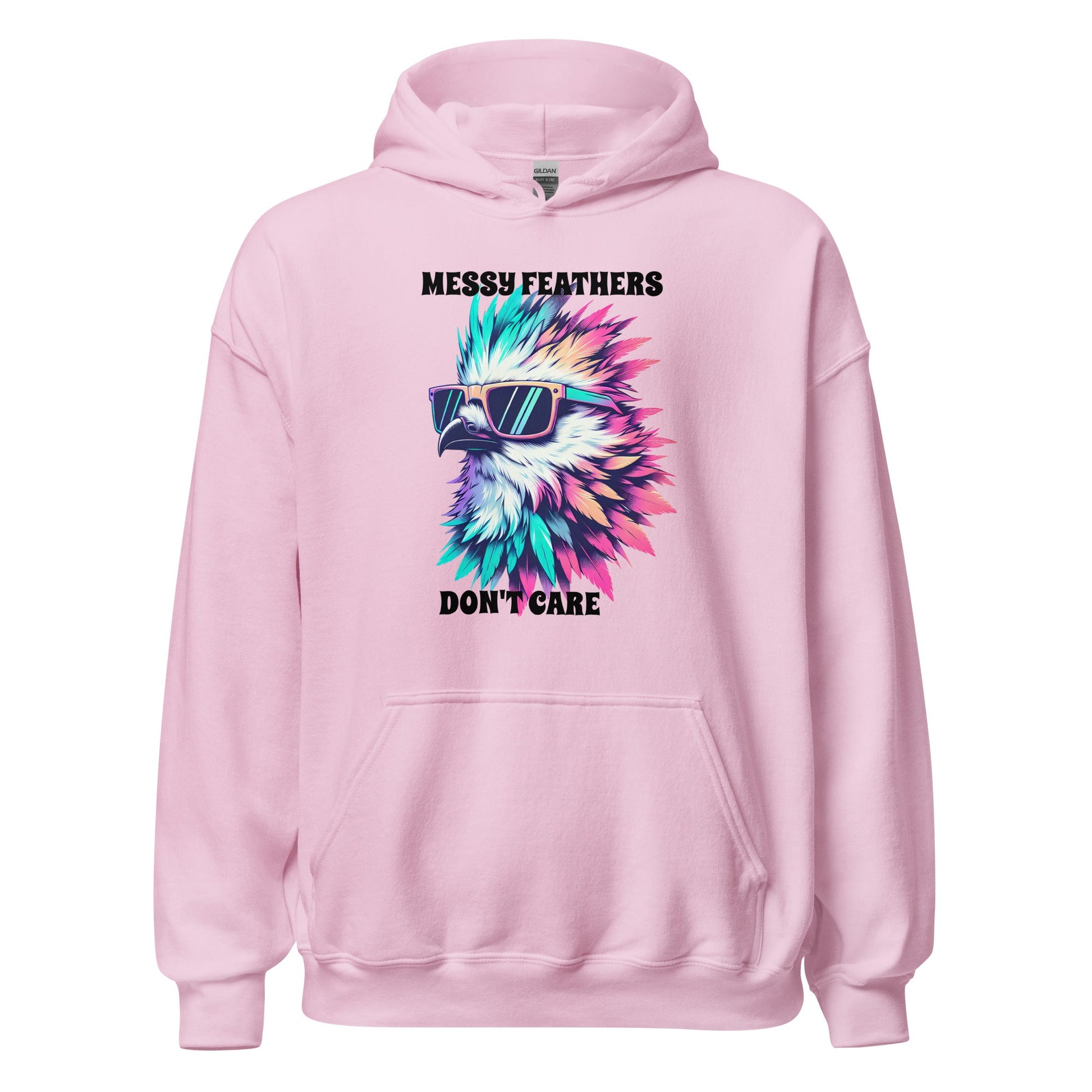 Messy Feathers Don't Care Men's (Unisex) Hoodie - Hoodies - Discovery Co.