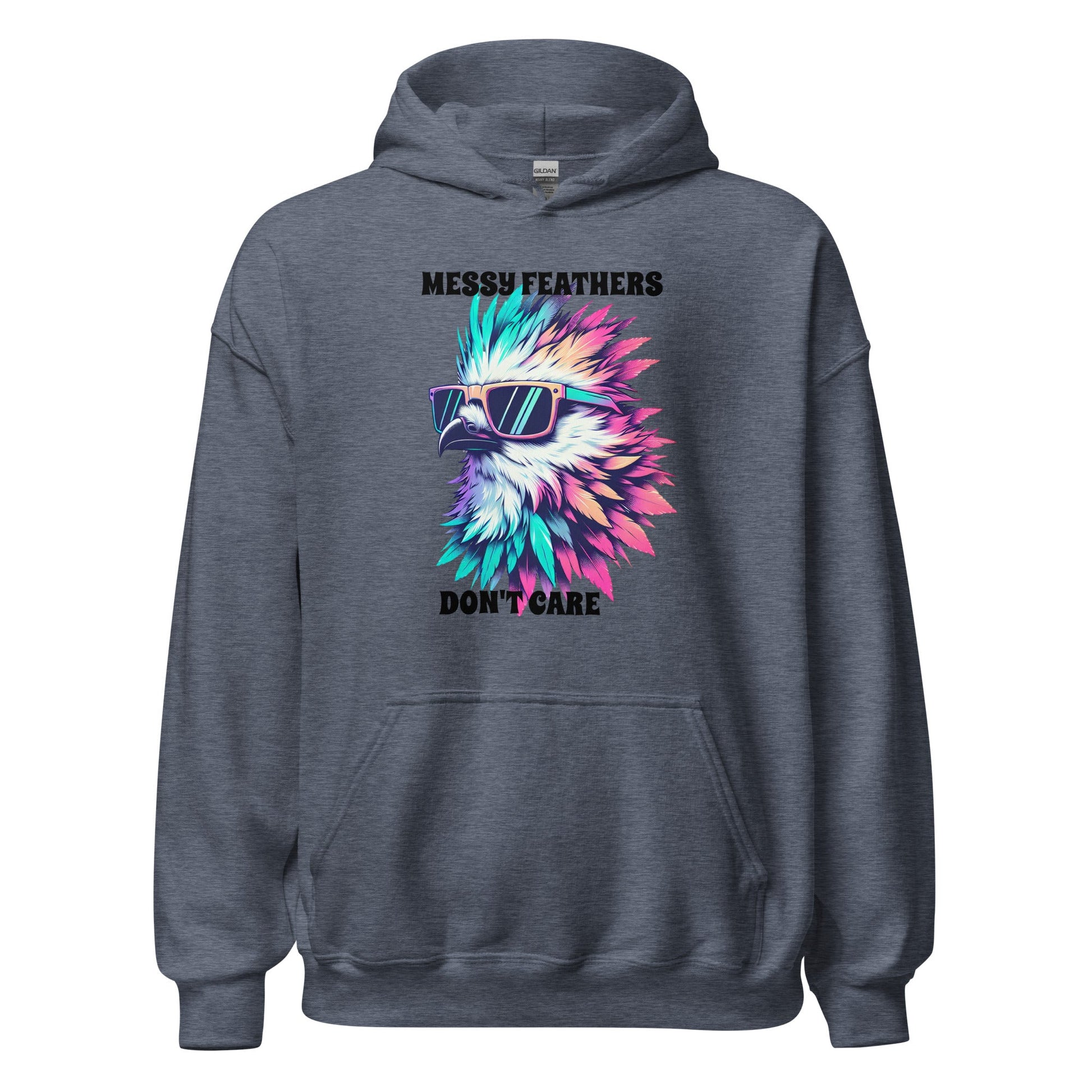 Messy Feathers Don't Care Men's (Unisex) Hoodie - Hoodies - Discovery Co.