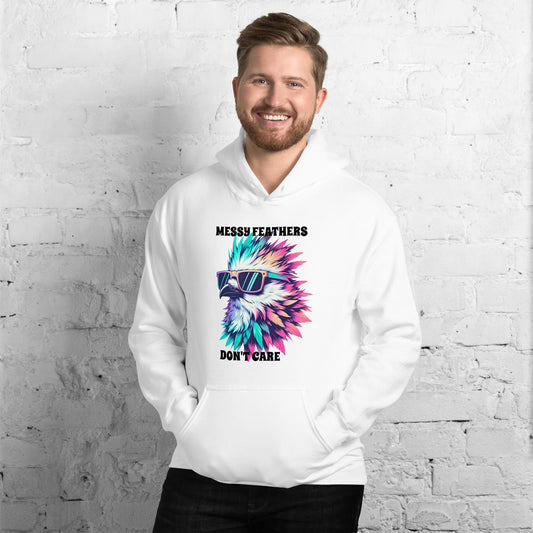 Messy Feathers Don't Care Men's (Unisex) Hoodie - Hoodies - Discovery Co.