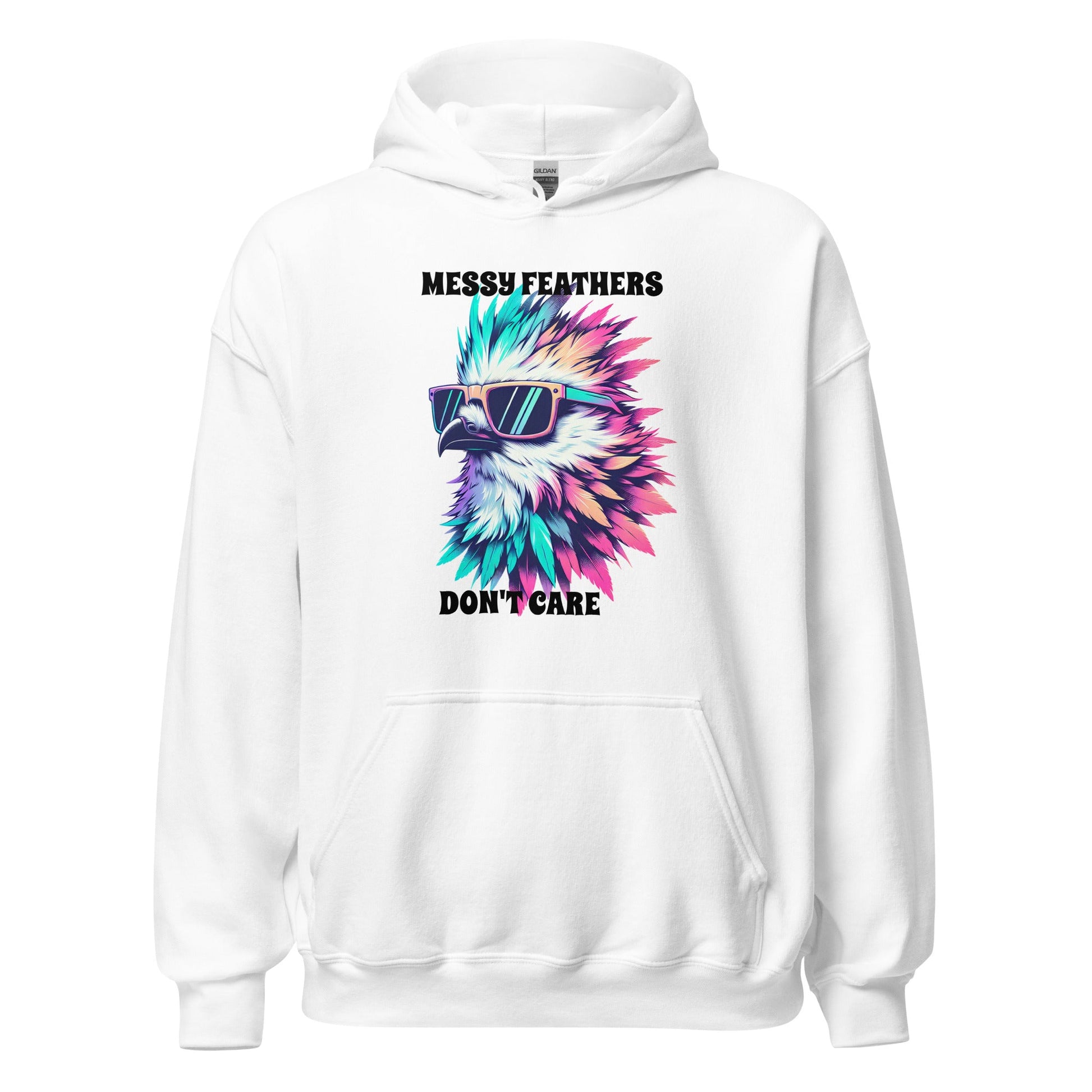 Messy Feathers Don't Care Men's (Unisex) Hoodie - Hoodies - Discovery Co.