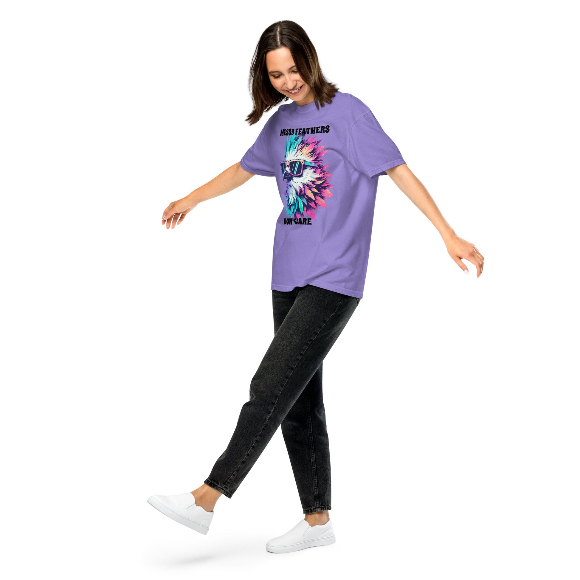 Messy Feathers Don't Care Women's (Unisex) Premium Tee - Women's Shirts - Discovery Co.