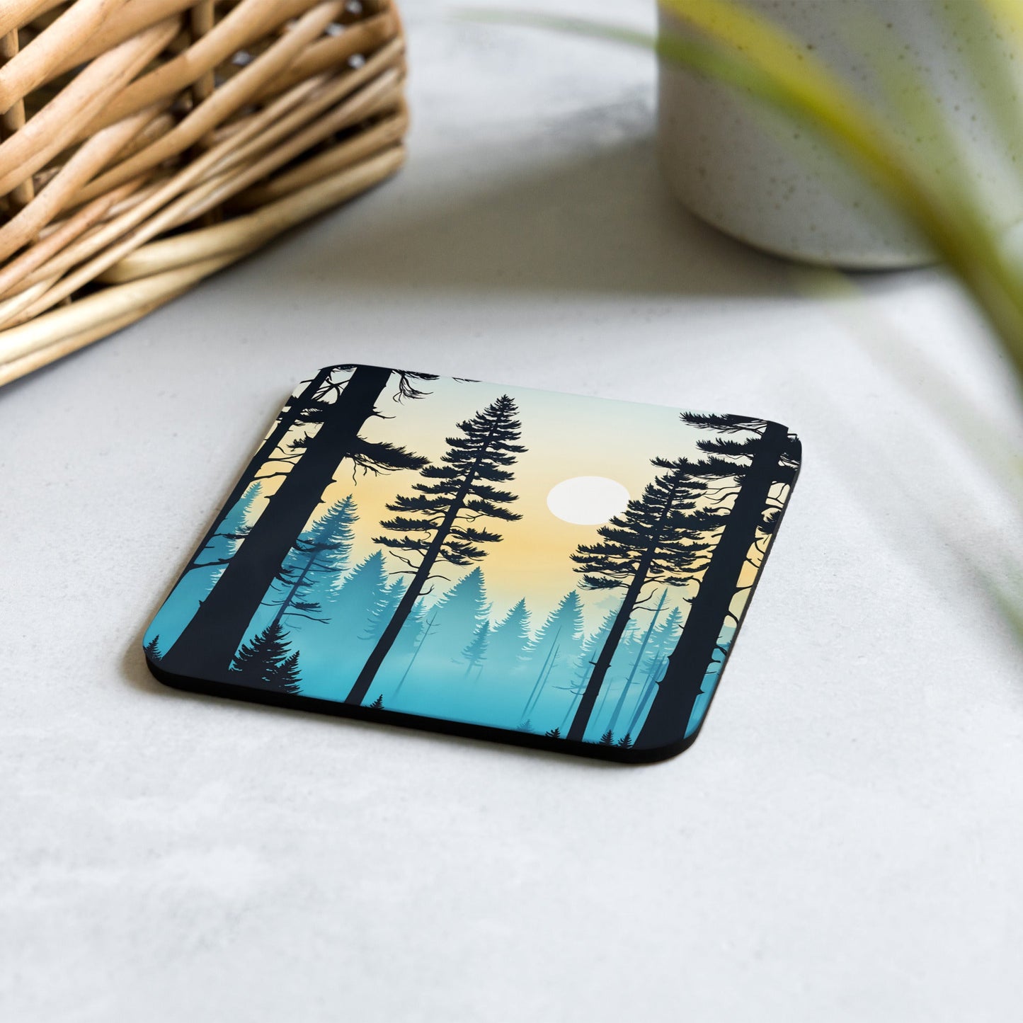 Misty Forest Cork - back Coaster - Coasters - Discovery Co.