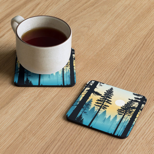 Misty Forest Cork - back Coaster - Coasters - Discovery Co.