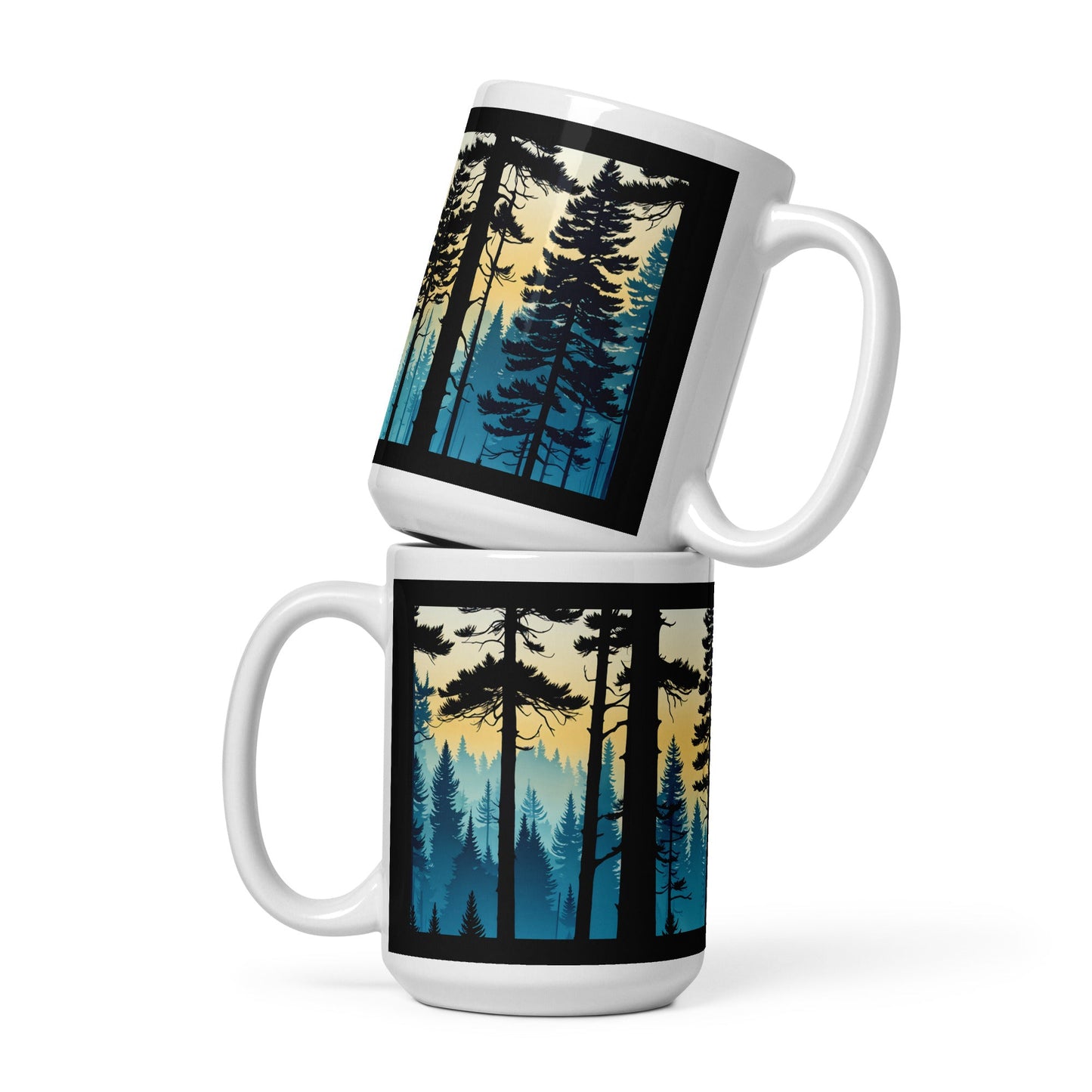 Misty Forest White Glossy Mug (11 oz, 15 oz, 20 oz) - Mugs - Discovery Co.